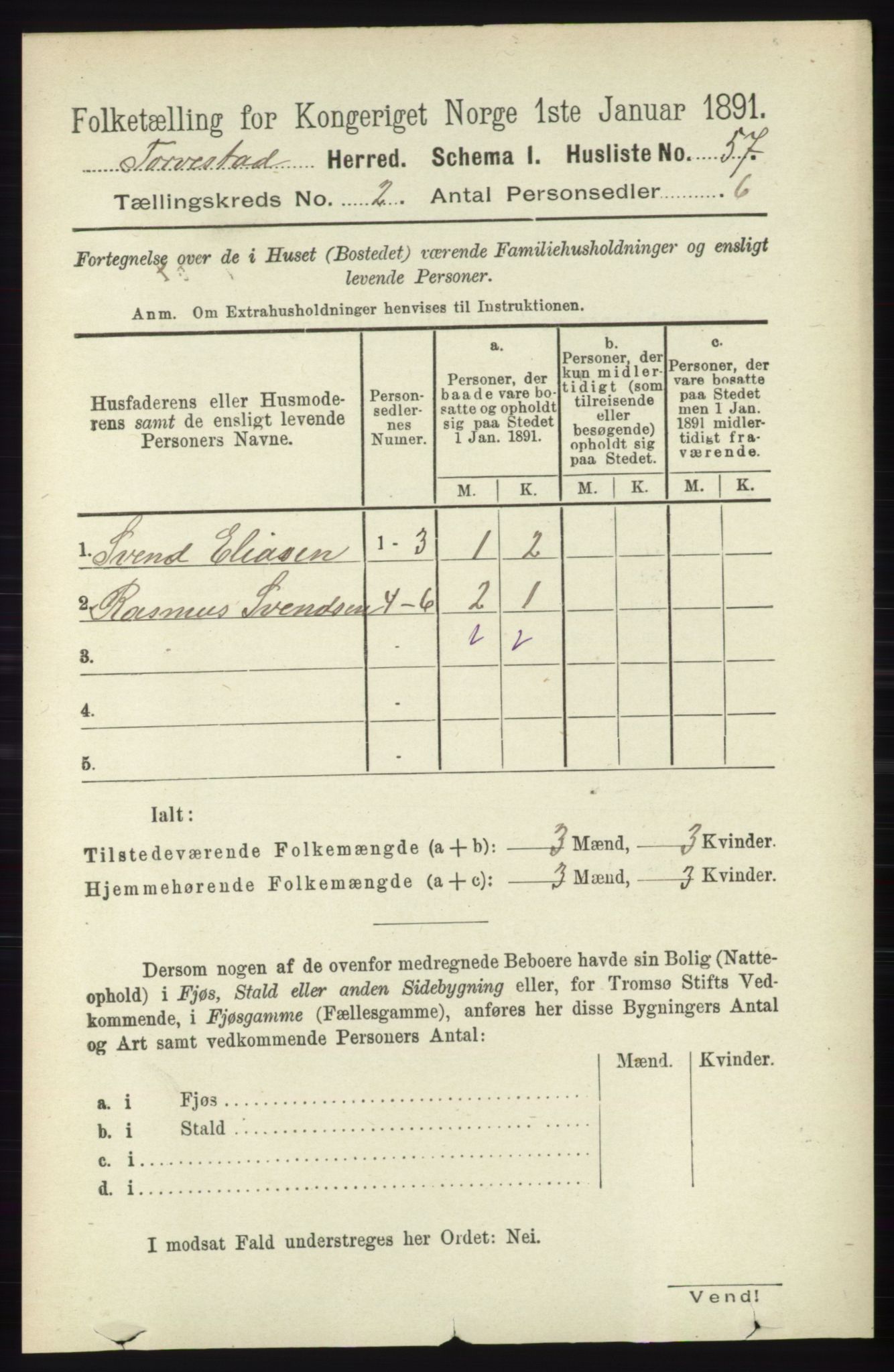 RA, 1891 census for 1152 Torvastad, 1891, p. 505