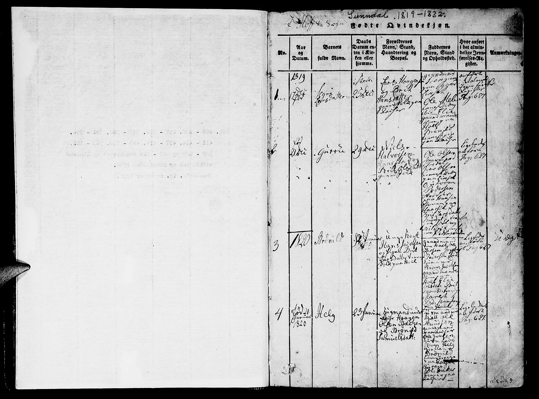 Ministerialprotokoller, klokkerbøker og fødselsregistre - Møre og Romsdal, SAT/A-1454/590/L1009: Parish register (official) no. 590A03 /1, 1819-1832, p. 0-1