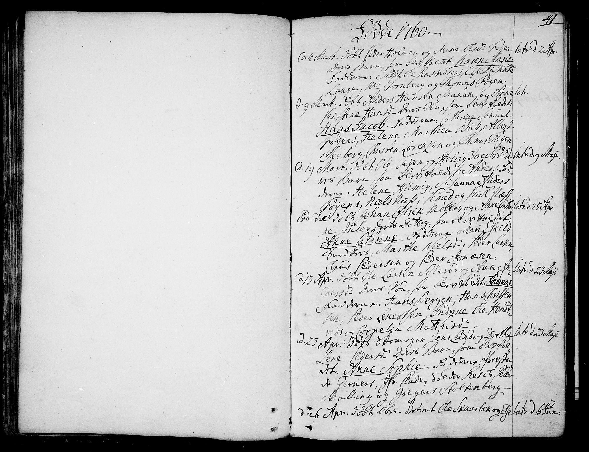 Tønsberg kirkebøker, SAKO/A-330/F/Fa/L0002: Parish register (official) no. I 2, 1760-1796, p. 41
