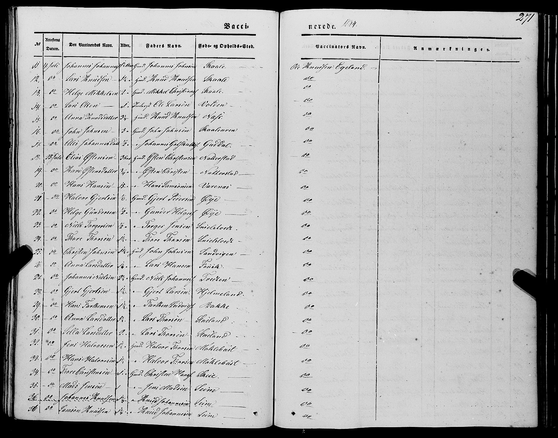 Kvinnherad sokneprestembete, SAB/A-76401/H/Haa: Parish register (official) no. A 7, 1843-1853, p. 271