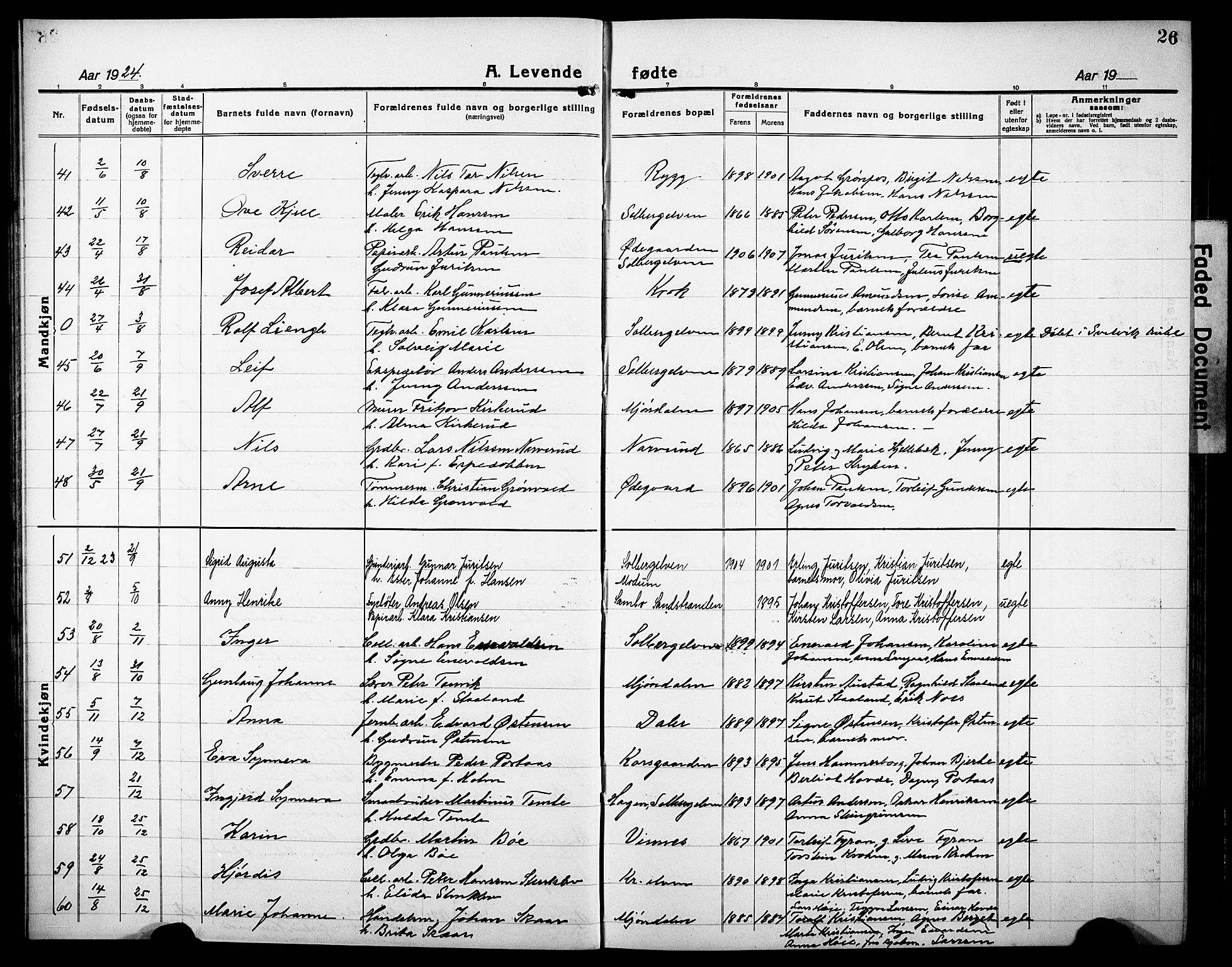 Nedre Eiker kirkebøker, AV/SAKO-A-612/G/Ga/L0006: Parish register (copy) no. 6, 1922-1933, p. 26