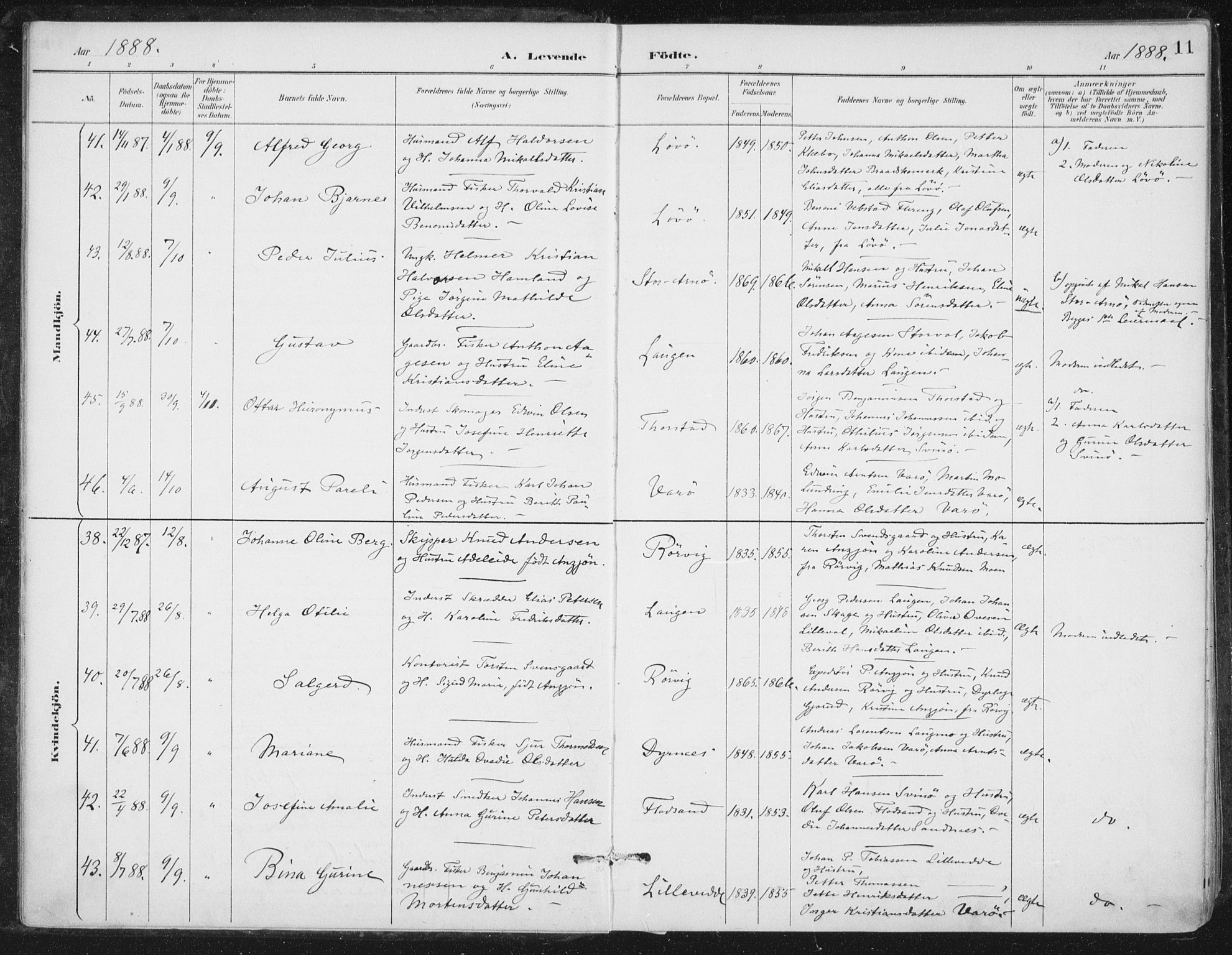 Ministerialprotokoller, klokkerbøker og fødselsregistre - Nord-Trøndelag, SAT/A-1458/784/L0673: Parish register (official) no. 784A08, 1888-1899, p. 11