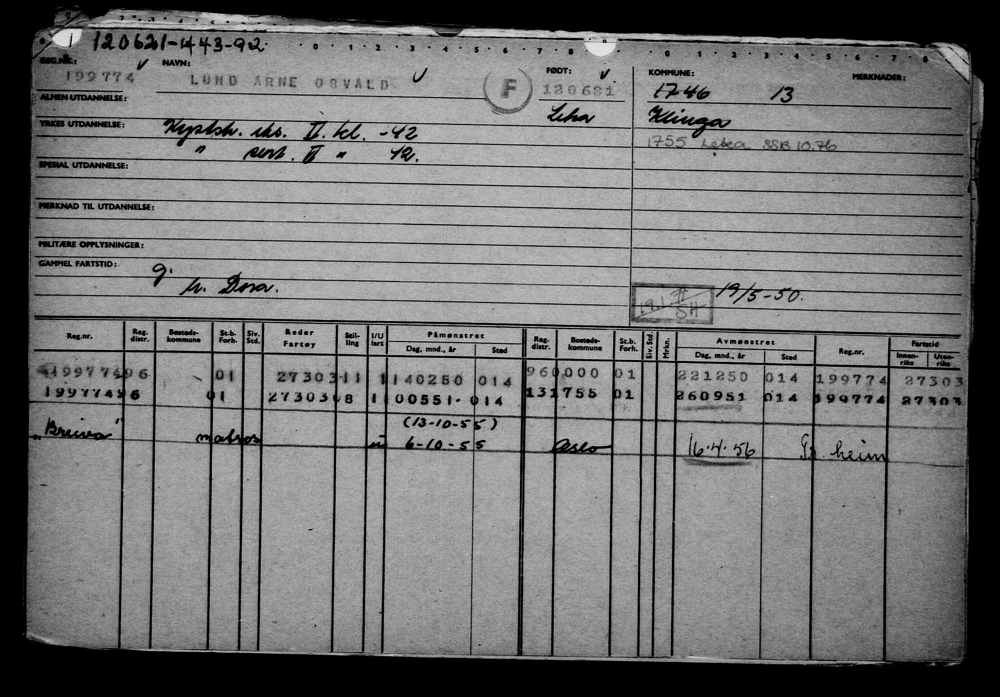 Direktoratet for sjømenn, AV/RA-S-3545/G/Gb/L0194: Hovedkort, 1921, p. 593
