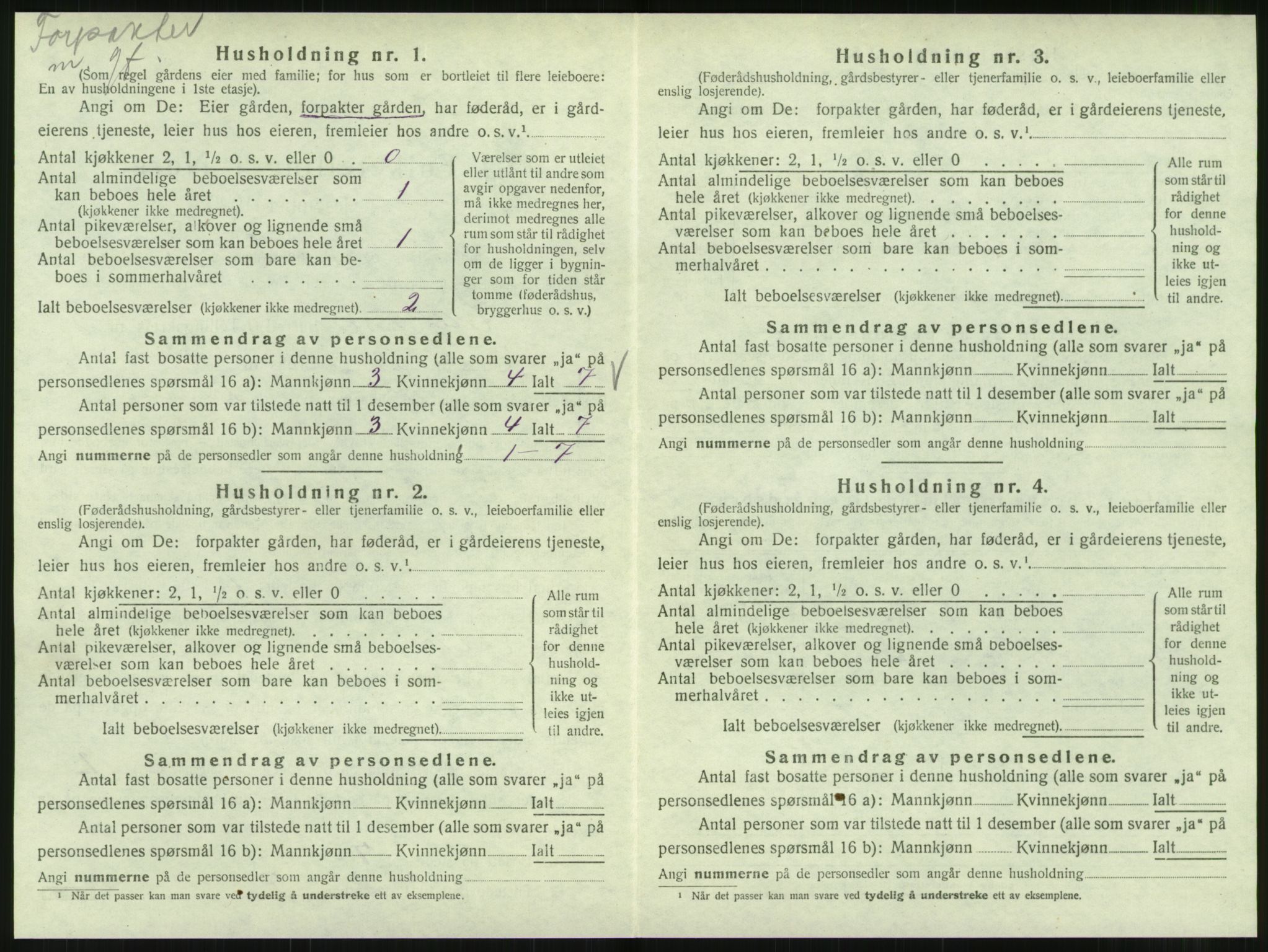 SAT, 1920 census for Hattfjelldal, 1920, p. 155