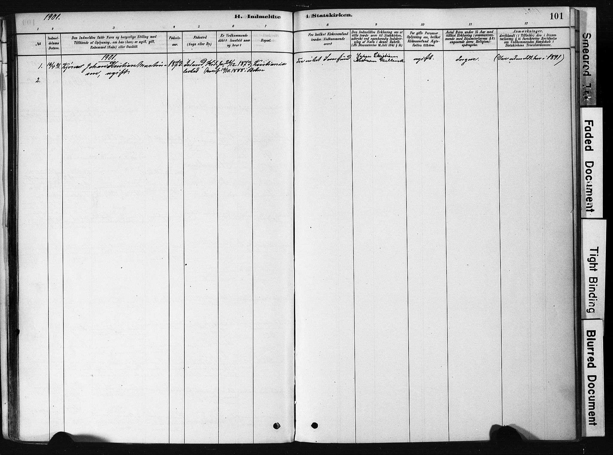 Botne kirkebøker, AV/SAKO-A-340/F/Fb/L0001: Parish register (official) no. II 1, 1878-1902, p. 101