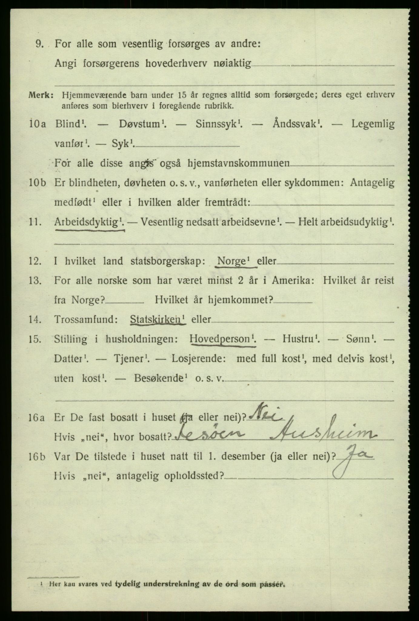 SAB, 1920 census for Solund, 1920, p. 2455