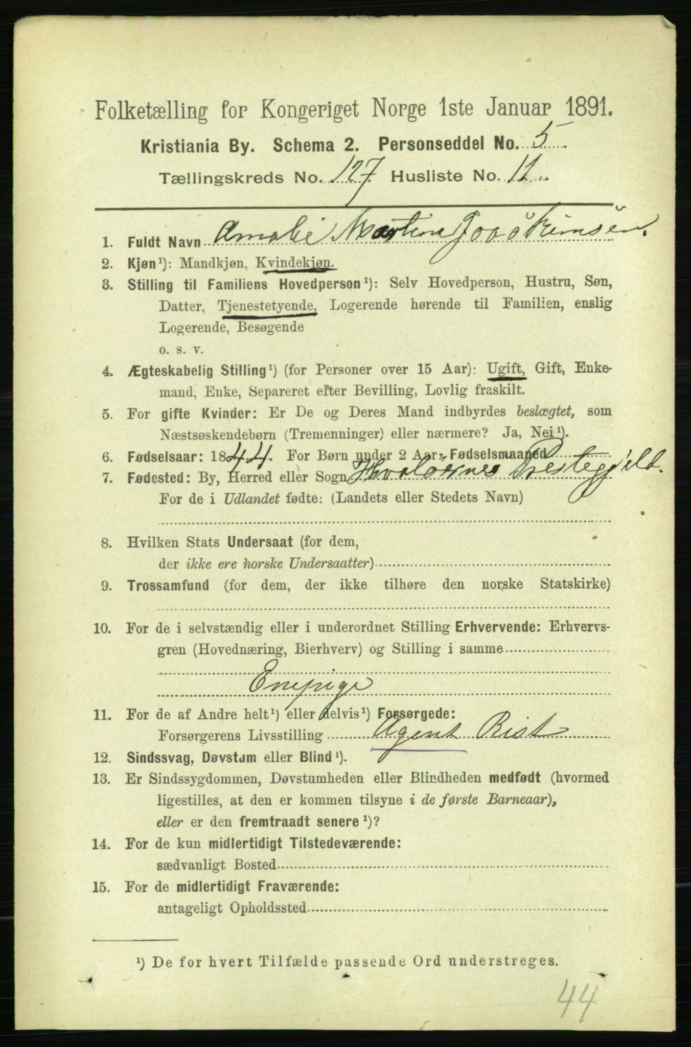 RA, 1891 census for 0301 Kristiania, 1891, p. 68228