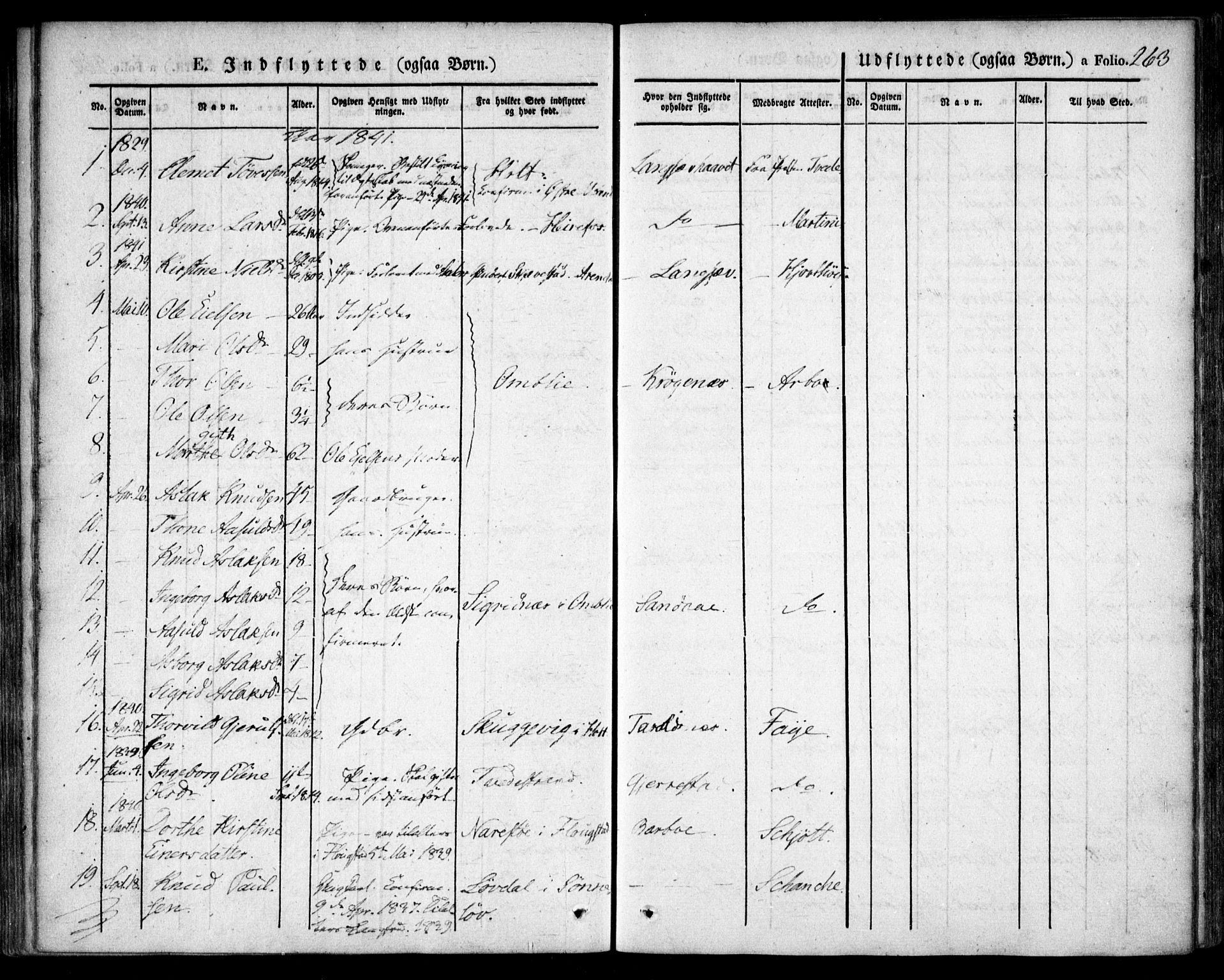 Tromøy sokneprestkontor, SAK/1111-0041/F/Fa/L0004: Parish register (official) no. A 4, 1837-1846, p. 263