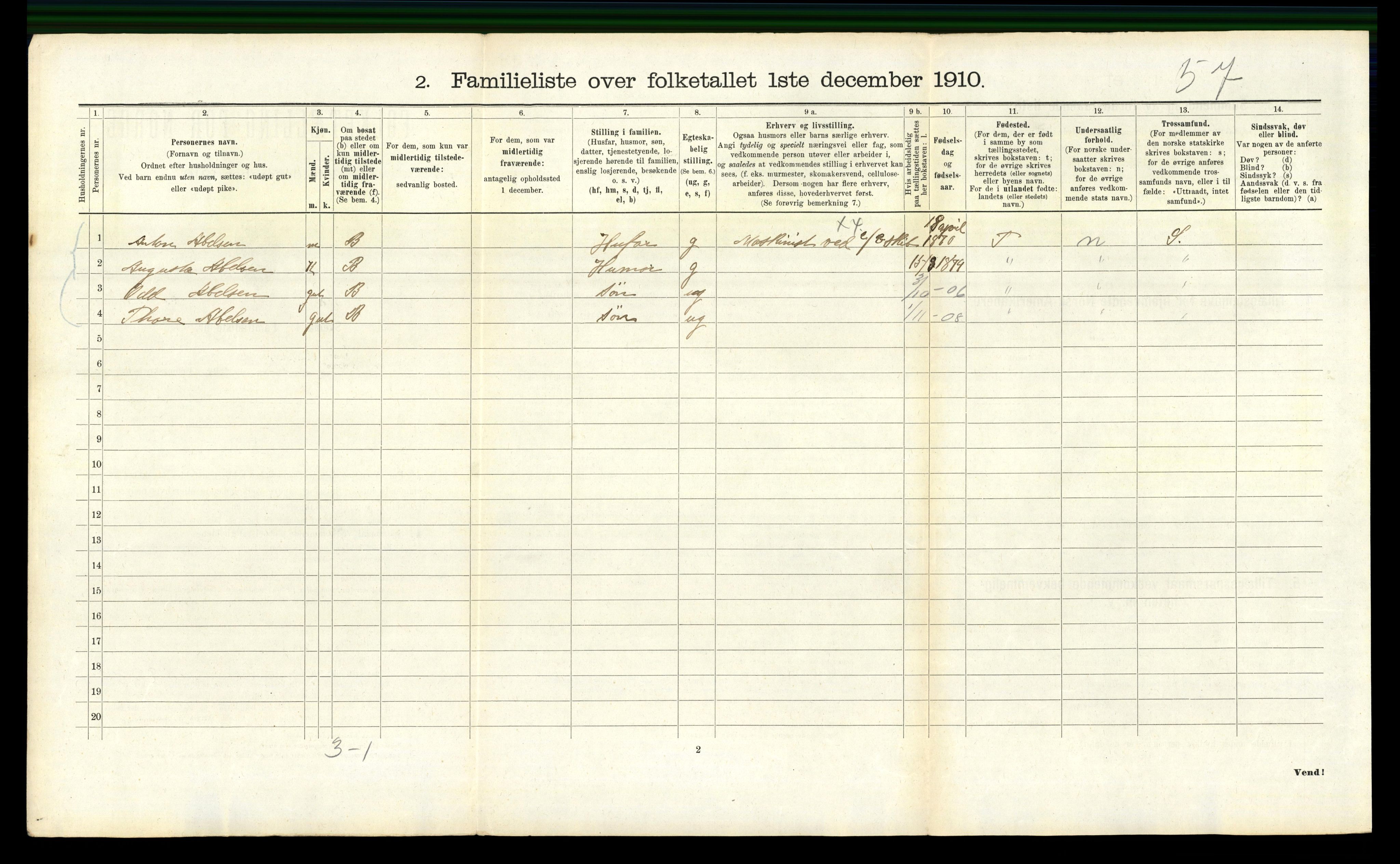 RA, 1910 census for Bergen, 1910, p. 40146