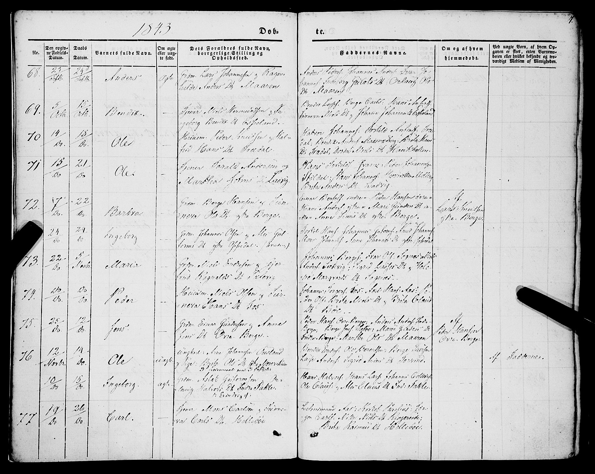 Lavik sokneprestembete, AV/SAB-A-80901: Parish register (official) no. A 3, 1843-1863, p. 7