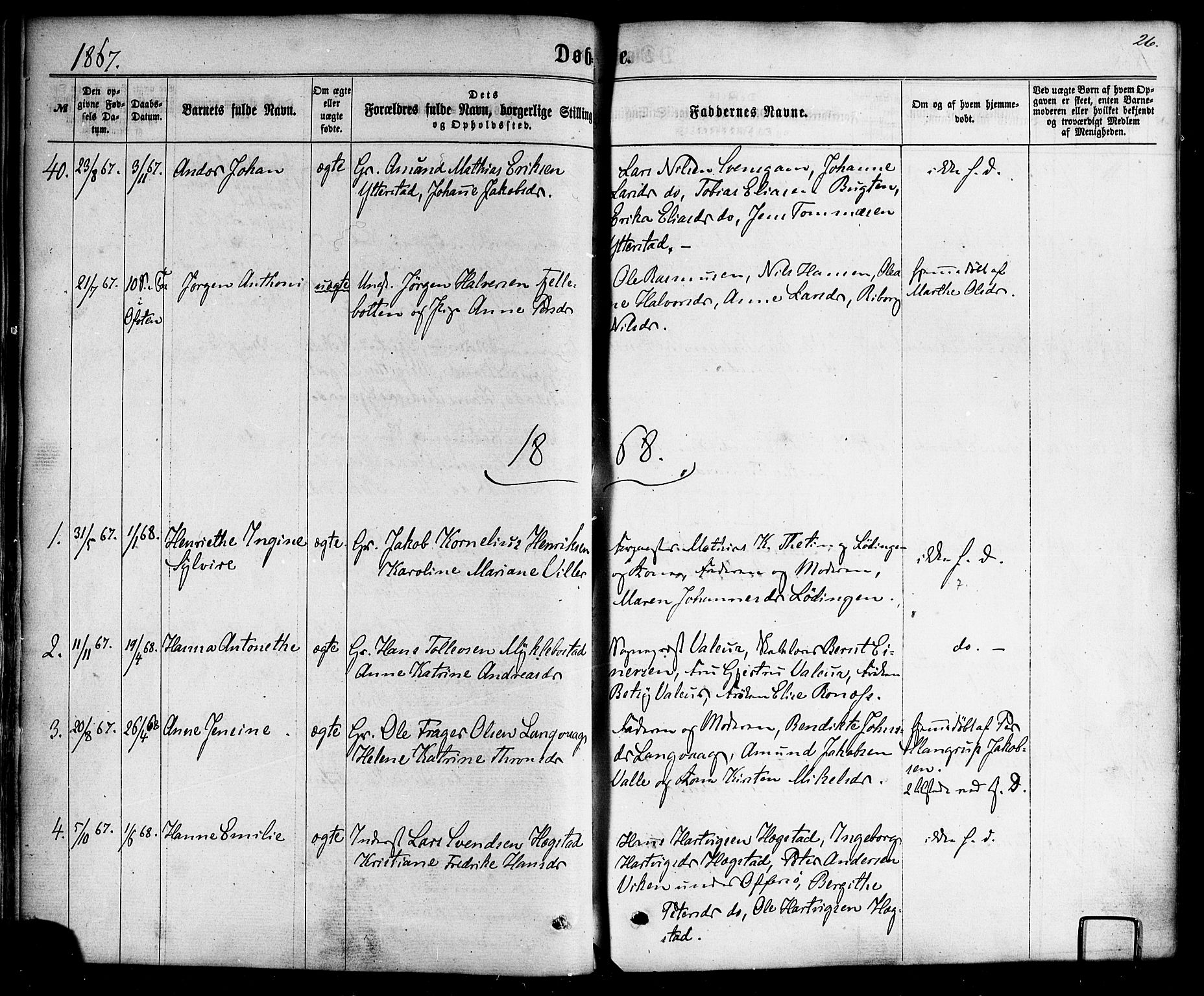 Ministerialprotokoller, klokkerbøker og fødselsregistre - Nordland, AV/SAT-A-1459/872/L1034: Parish register (official) no. 872A09, 1864-1884, p. 26