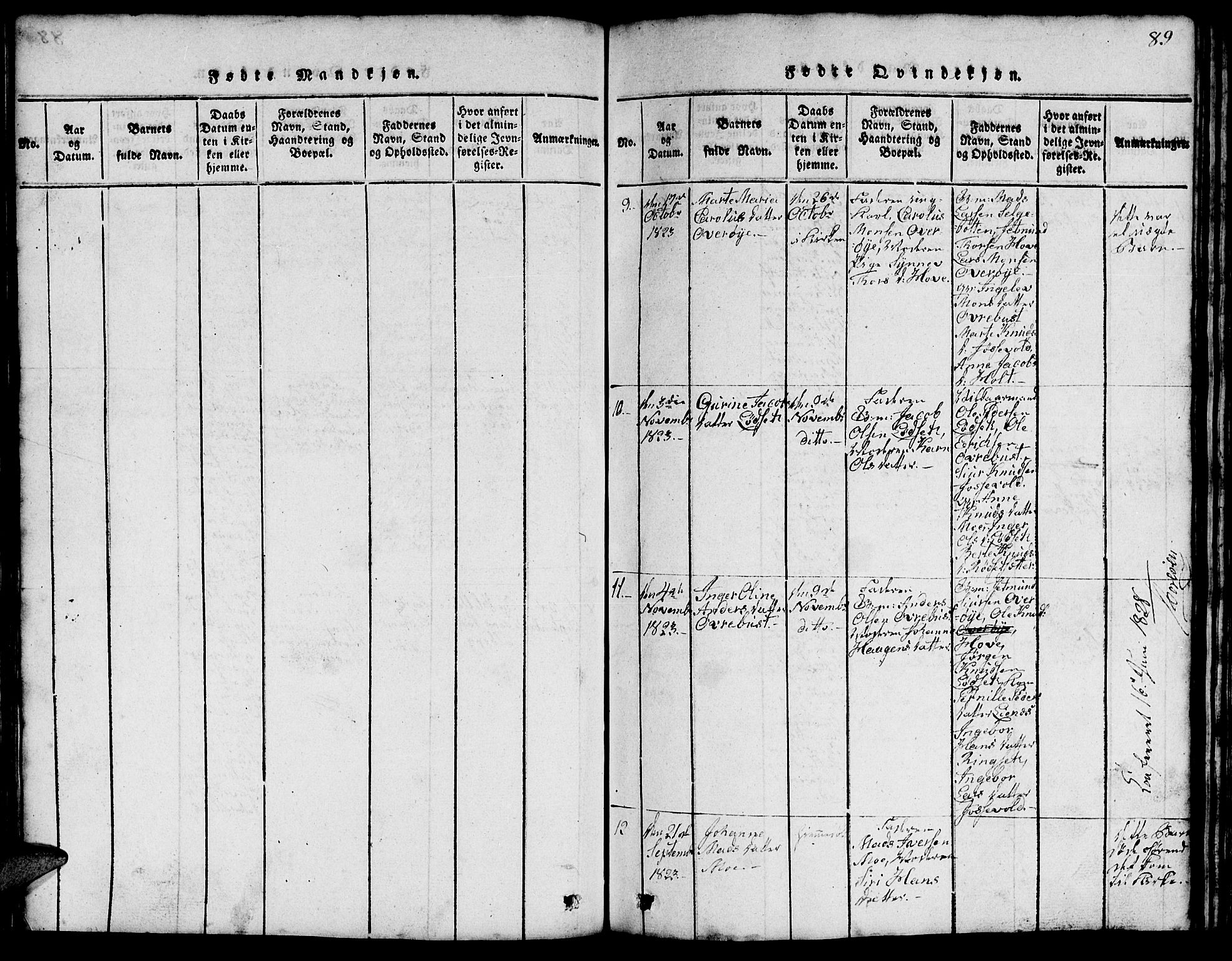 Ministerialprotokoller, klokkerbøker og fødselsregistre - Møre og Romsdal, AV/SAT-A-1454/520/L0289: Parish register (copy) no. 520C01, 1817-1837, p. 89