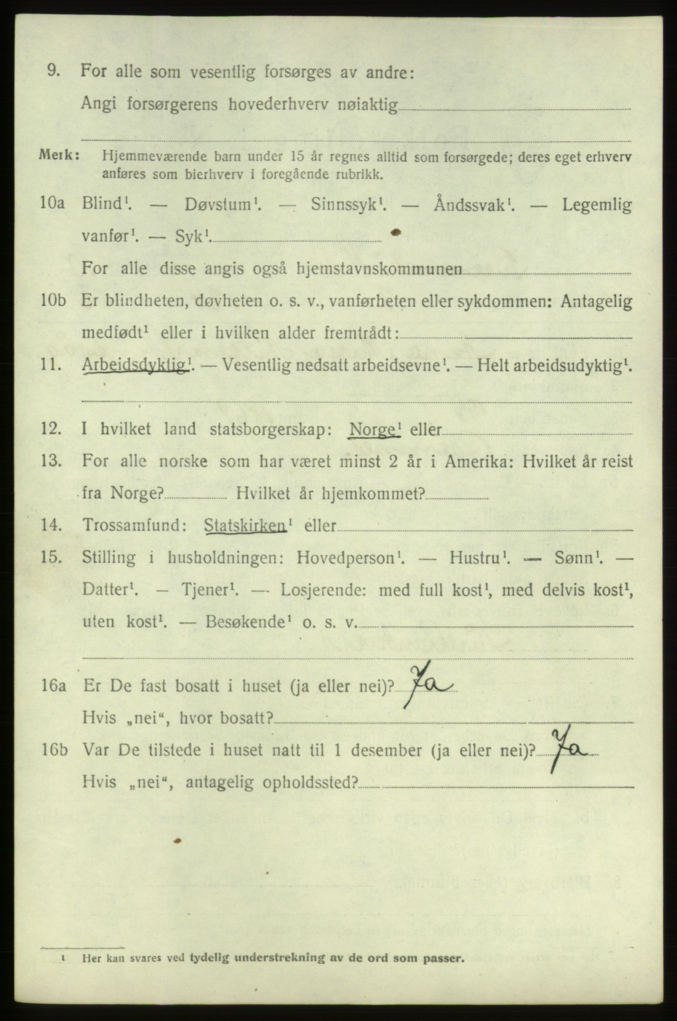 SAB, 1920 census for Bremnes, 1920, p. 6367