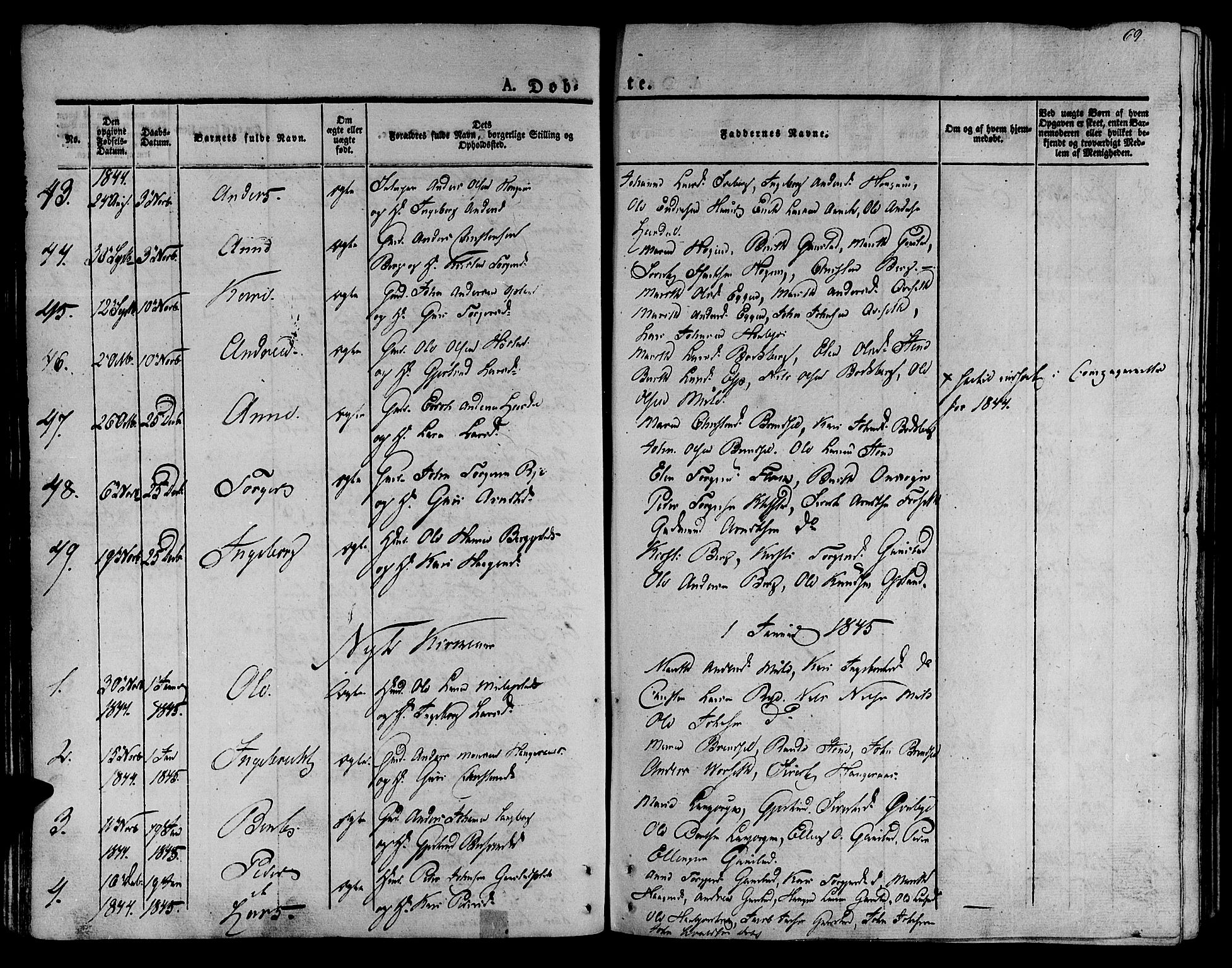 Ministerialprotokoller, klokkerbøker og fødselsregistre - Sør-Trøndelag, SAT/A-1456/612/L0374: Parish register (official) no. 612A07 /1, 1829-1845, p. 69