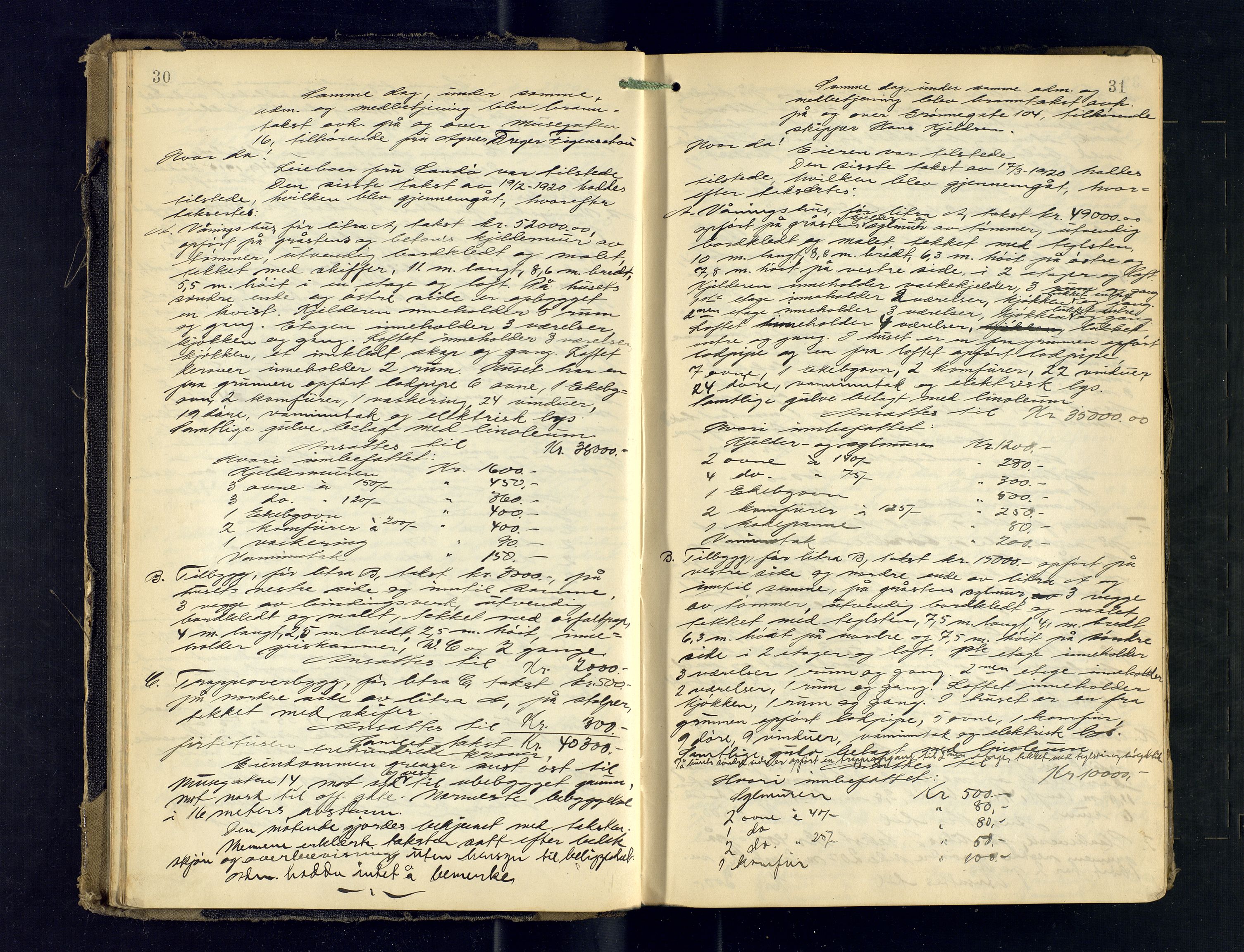 Tromsø byfogd/byrett, AV/SATØ-SATØ-0063/1/Oc/Ocb/Ocba/L0008: Branntakstprotokoll, 1924-1930, p. 30-31