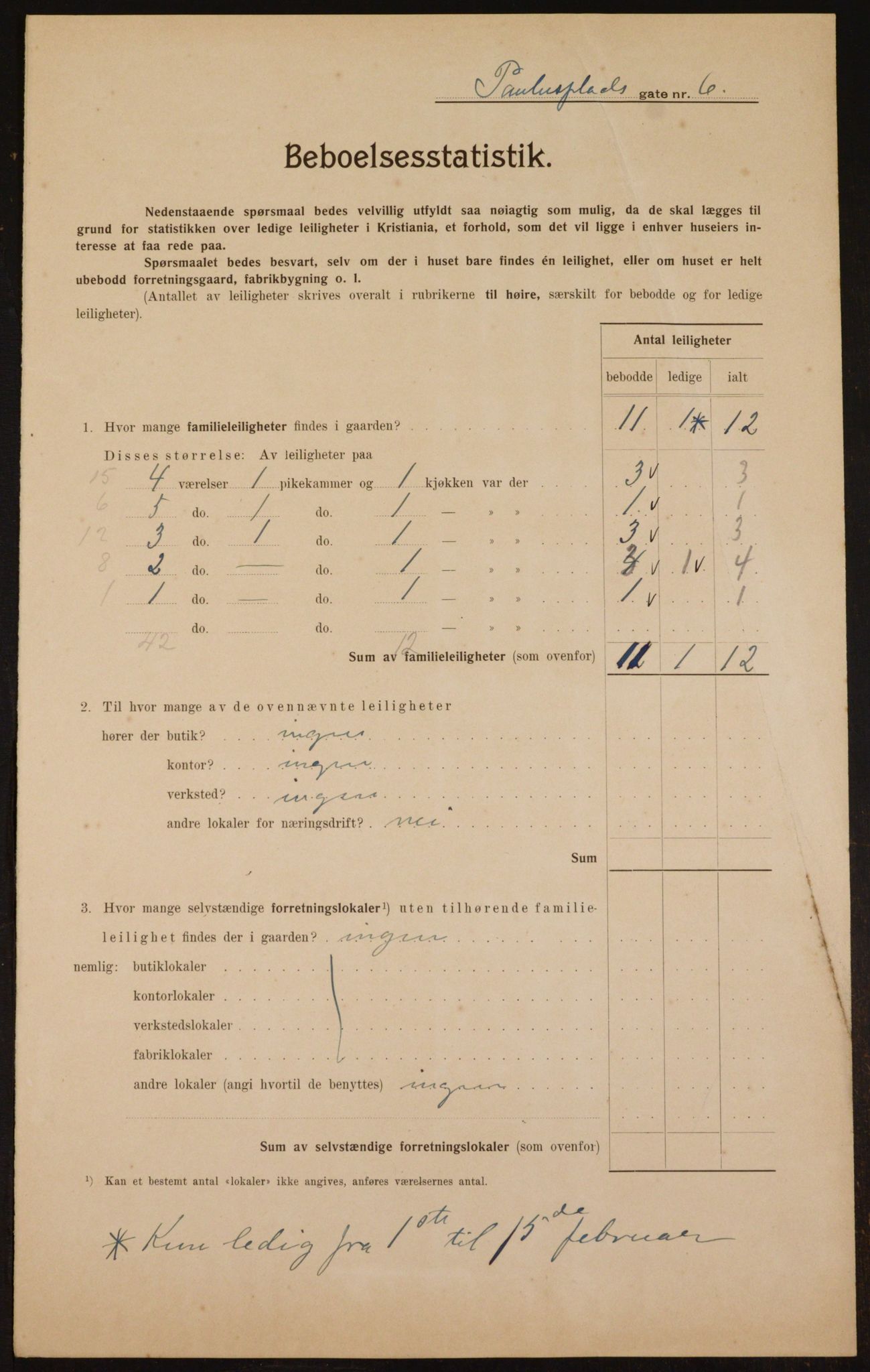 OBA, Municipal Census 1910 for Kristiania, 1910, p. 75651