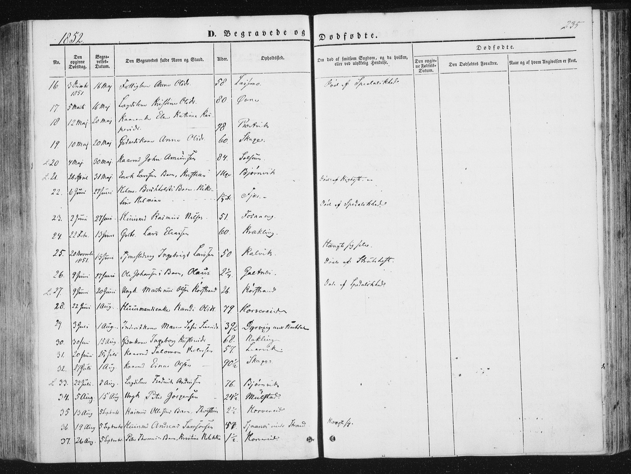 Ministerialprotokoller, klokkerbøker og fødselsregistre - Nord-Trøndelag, AV/SAT-A-1458/780/L0640: Parish register (official) no. 780A05, 1845-1856, p. 235