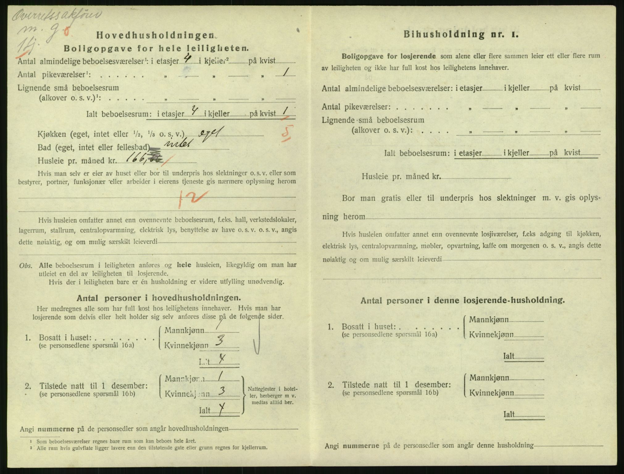 SAH, 1920 census for Lillehammer, 1920, p. 1853