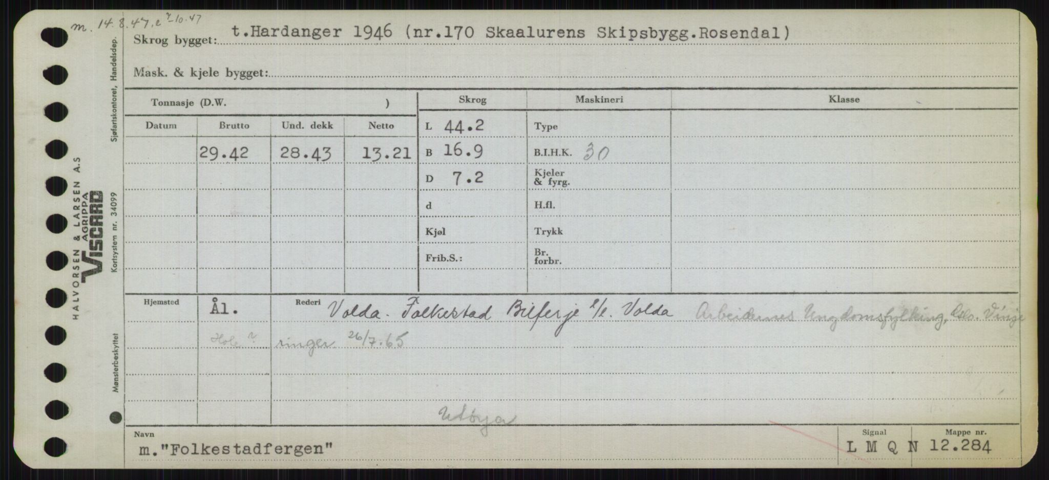 Sjøfartsdirektoratet med forløpere, Skipsmålingen, RA/S-1627/H/Ha/L0002/0001: Fartøy, Eik-Hill / Fartøy, Eik-F, p. 665