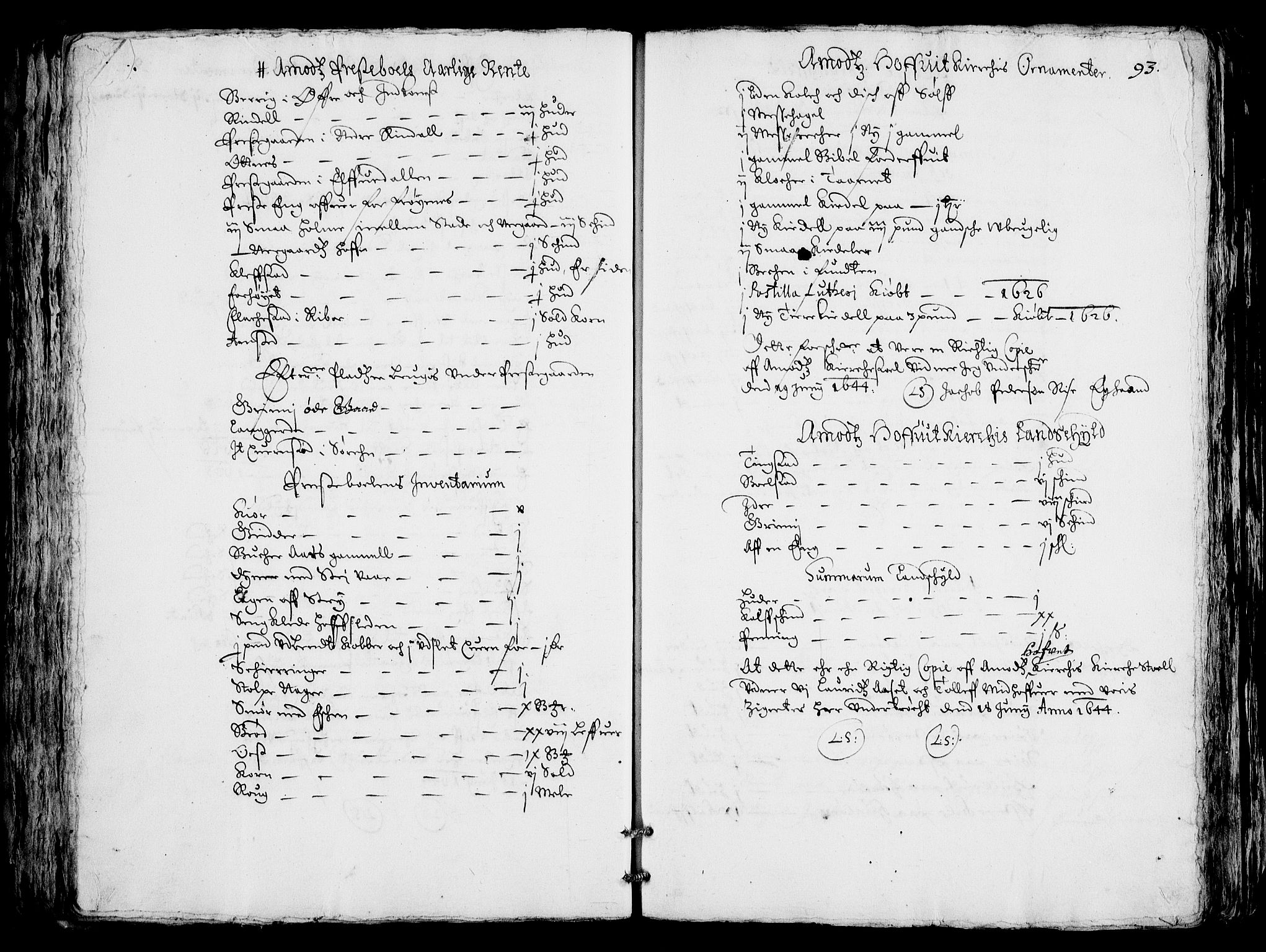 Rentekammeret inntil 1814, Realistisk ordnet avdeling, AV/RA-EA-4070/Fc/Fca/L0001/0004: [Ca I]  Akershus stift / Jordebok over kirkene og prestebolene i Oslo og Hamar stift, 1664, p. 92-93