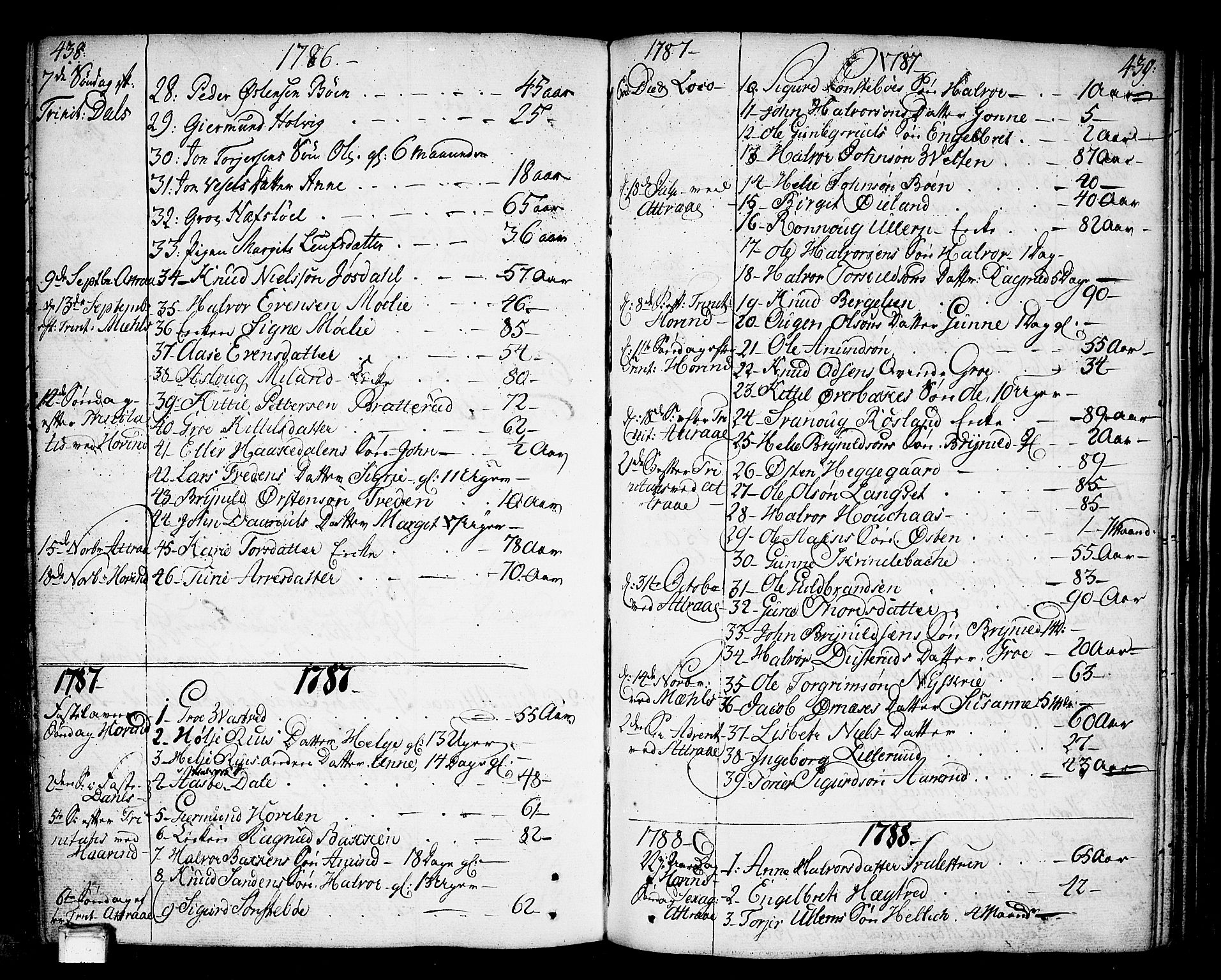 Tinn kirkebøker, SAKO/A-308/F/Fa/L0002: Parish register (official) no. I 2, 1757-1810, p. 438-439