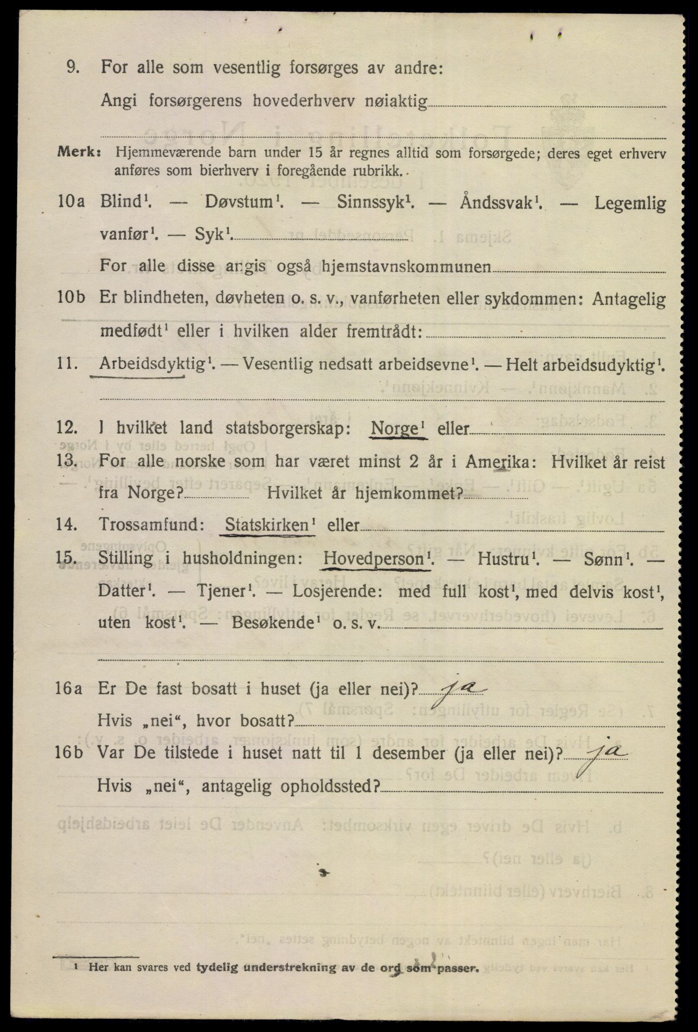 SAKO, 1920 census for Kongsberg, 1920, p. 9903