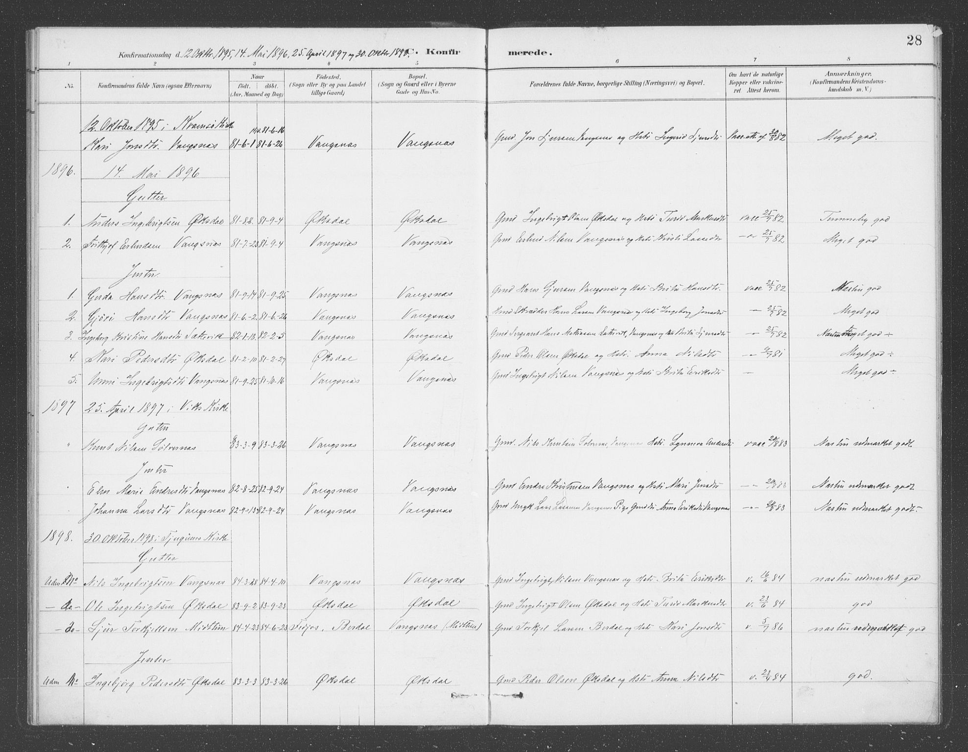 Balestrand sokneprestembete, SAB/A-79601/H/Haa/Haae/L0001: Parish register (official) no. E  1, 1889-1909, p. 28