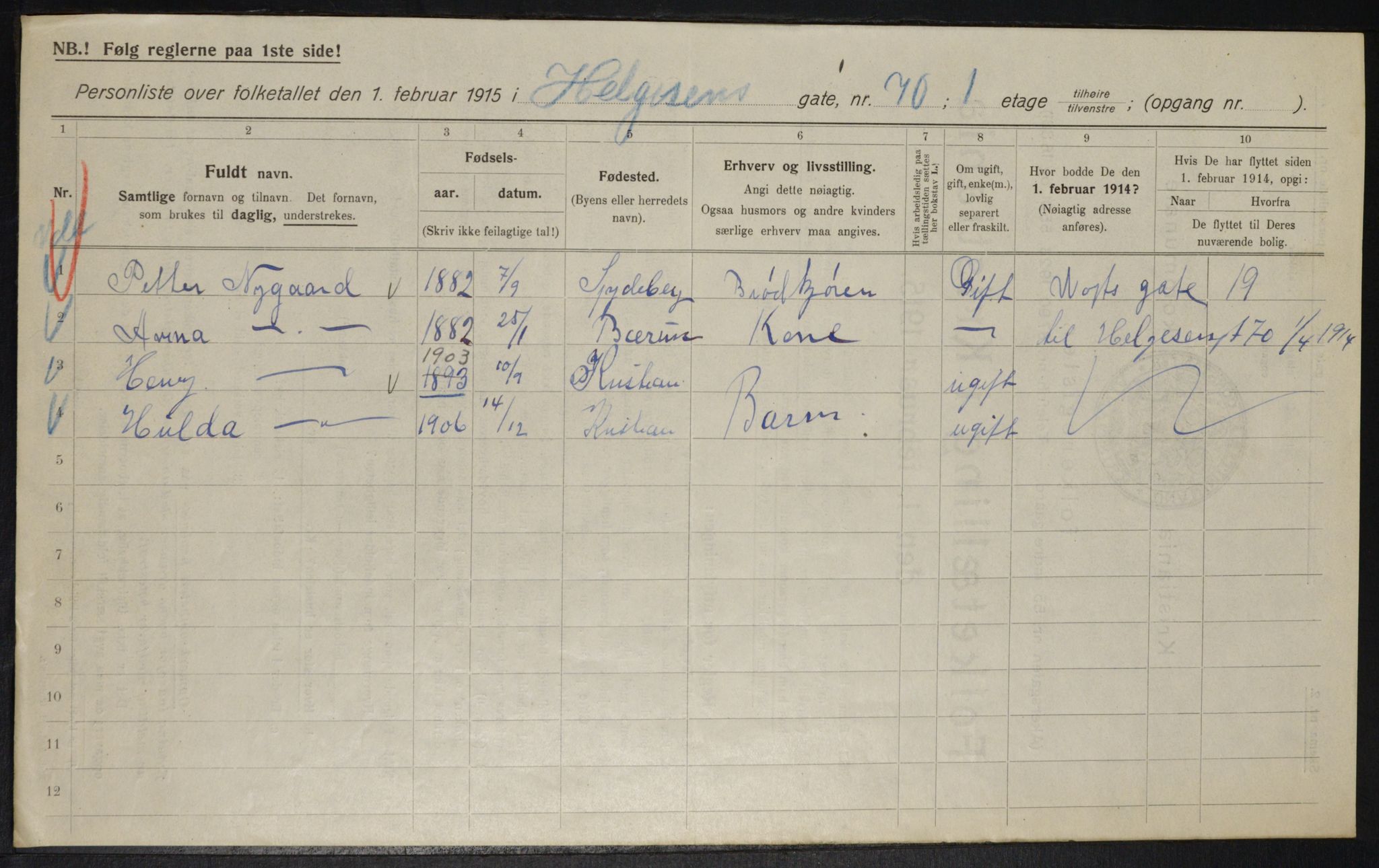 OBA, Municipal Census 1915 for Kristiania, 1915, p. 38059