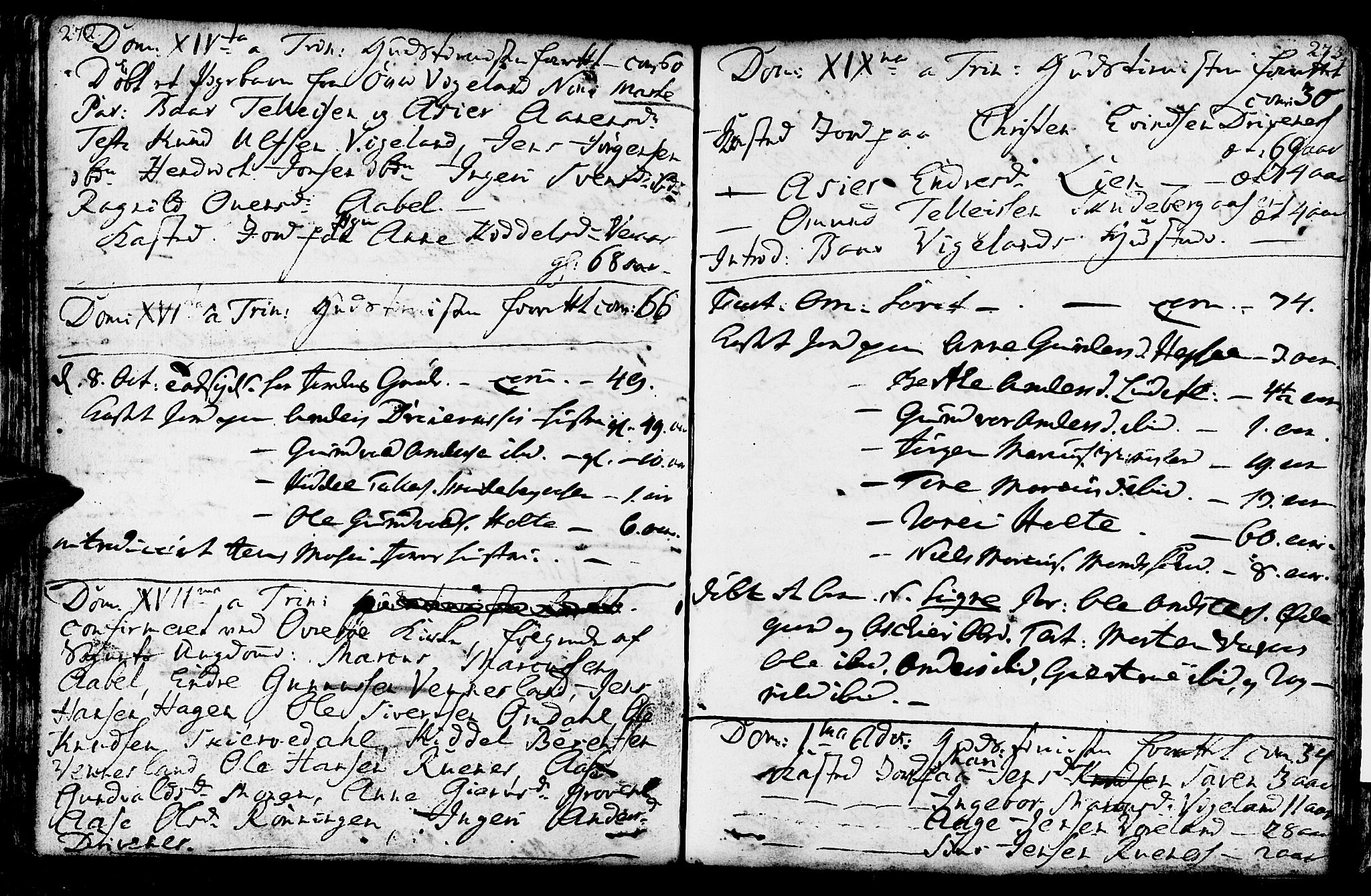 Vennesla sokneprestkontor, SAK/1111-0045/Fa/Fab/L0001: Parish register (official) no. A 1, 1741-1794, p. 272-273