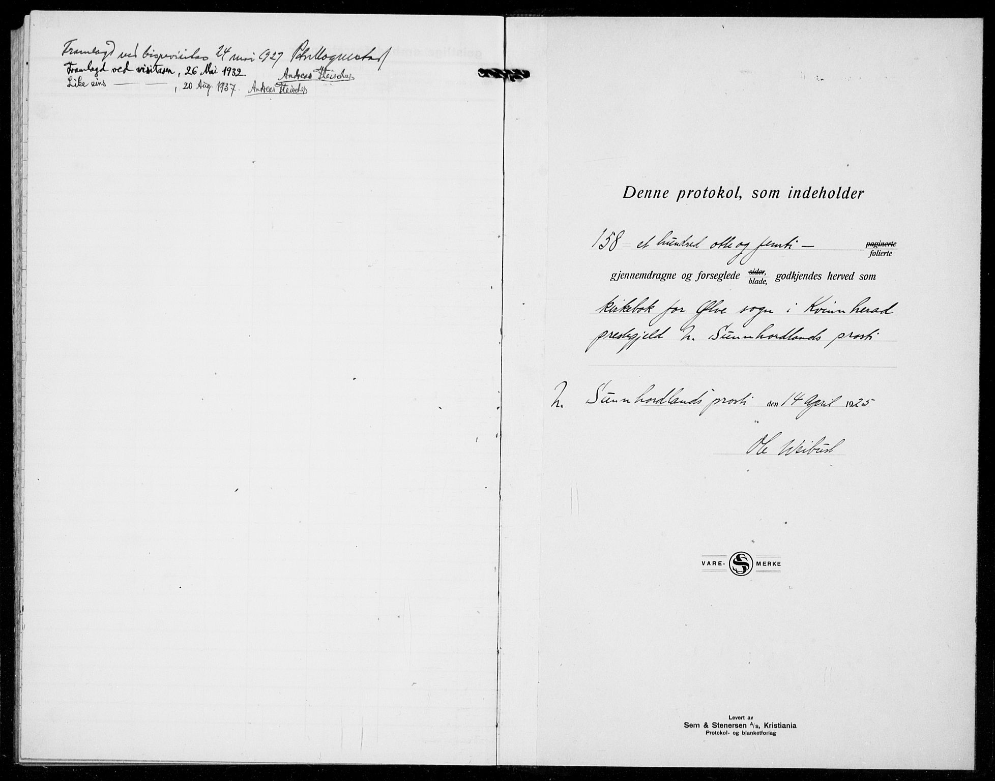 Kvinnherad sokneprestembete, AV/SAB-A-76401/H/Hab: Parish register (copy) no. E 2, 1922-1940
