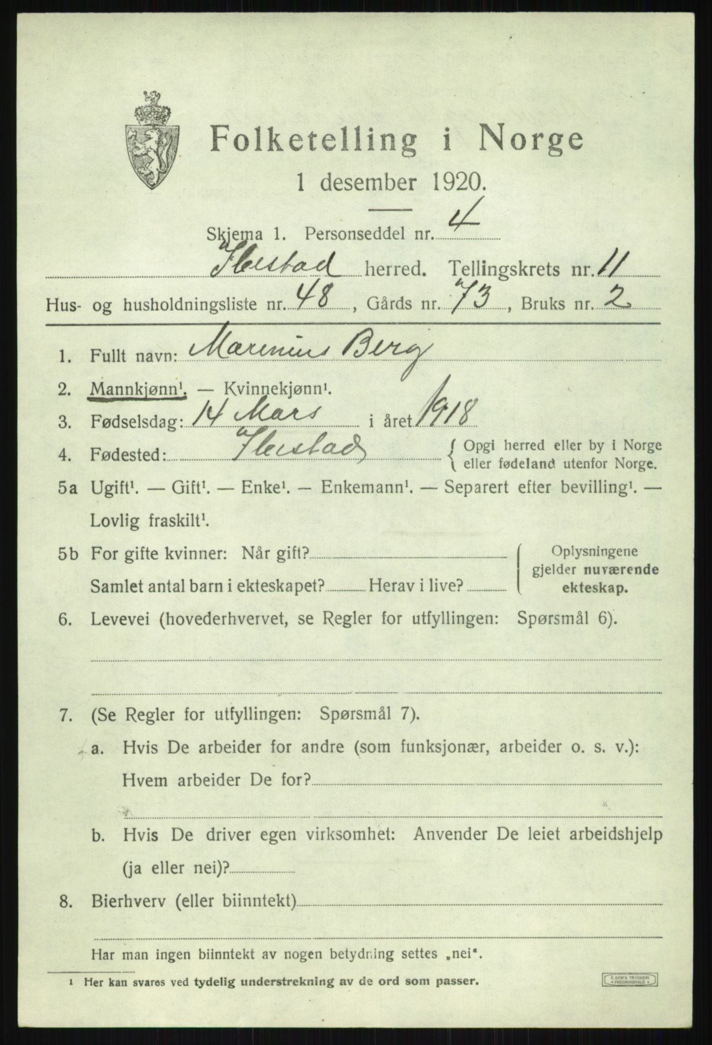 SATØ, 1920 census for Ibestad, 1920, p. 6383