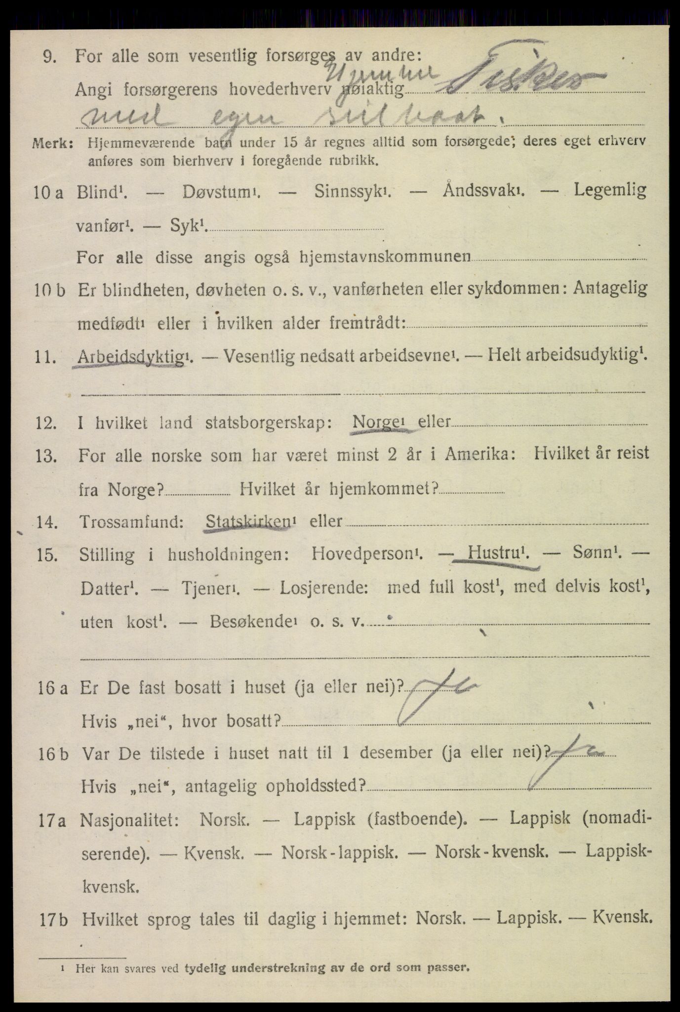 SAT, 1920 census for Verdal, 1920, p. 4720