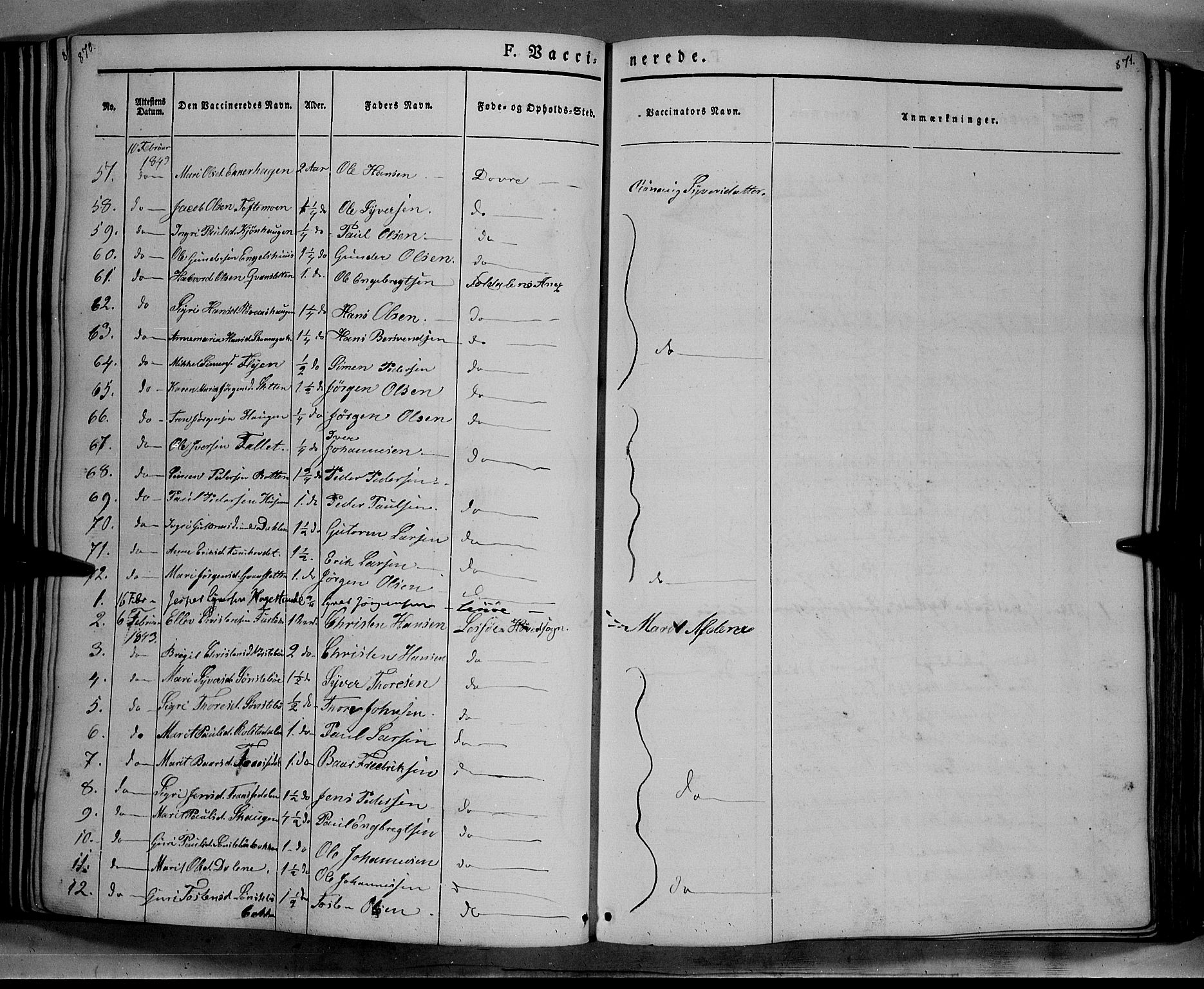 Lesja prestekontor, AV/SAH-PREST-068/H/Ha/Haa/L0006: Parish register (official) no. 6B, 1843-1854, p. 870-871