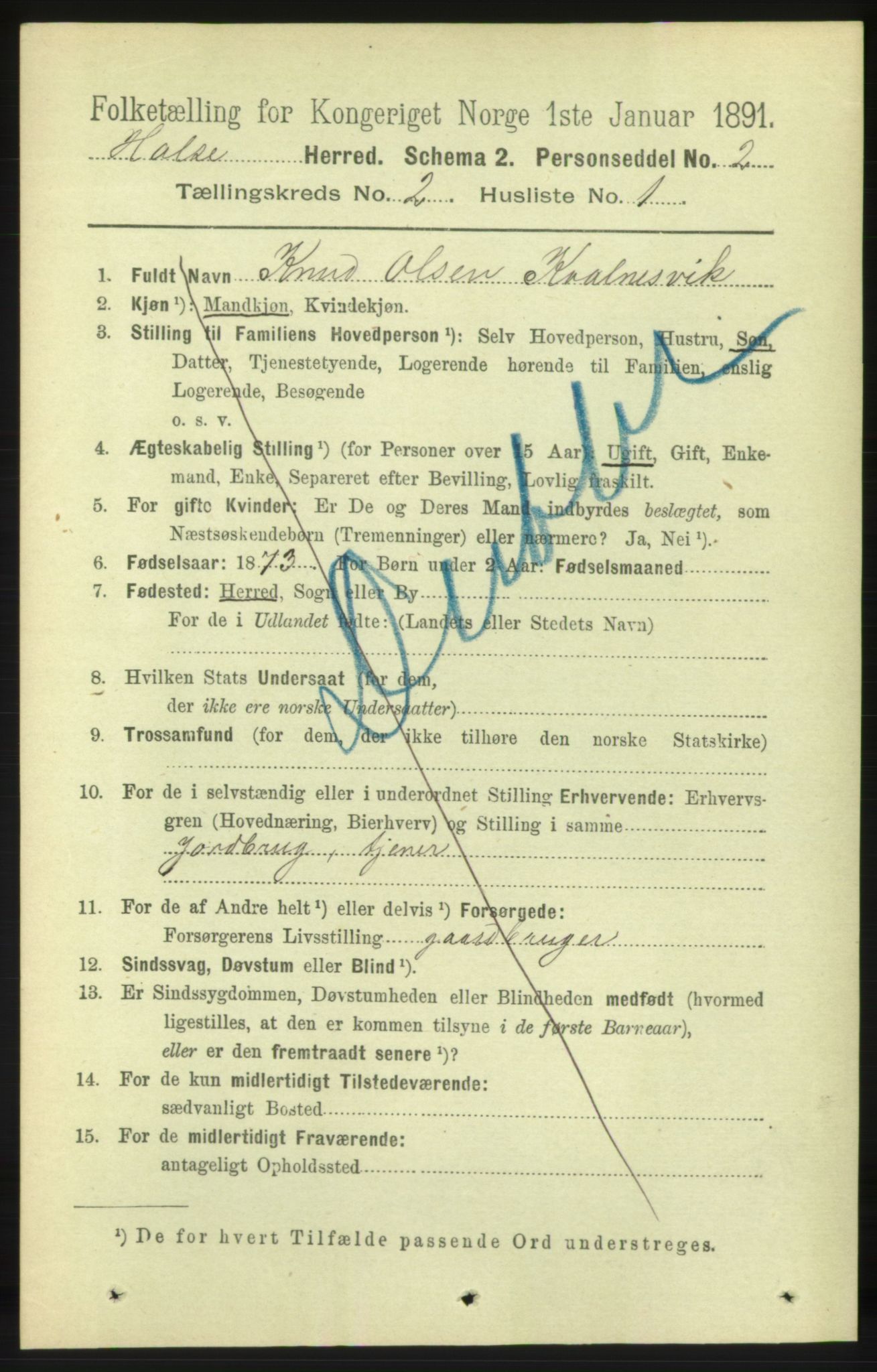 RA, 1891 census for 1571 Halsa, 1891, p. 242