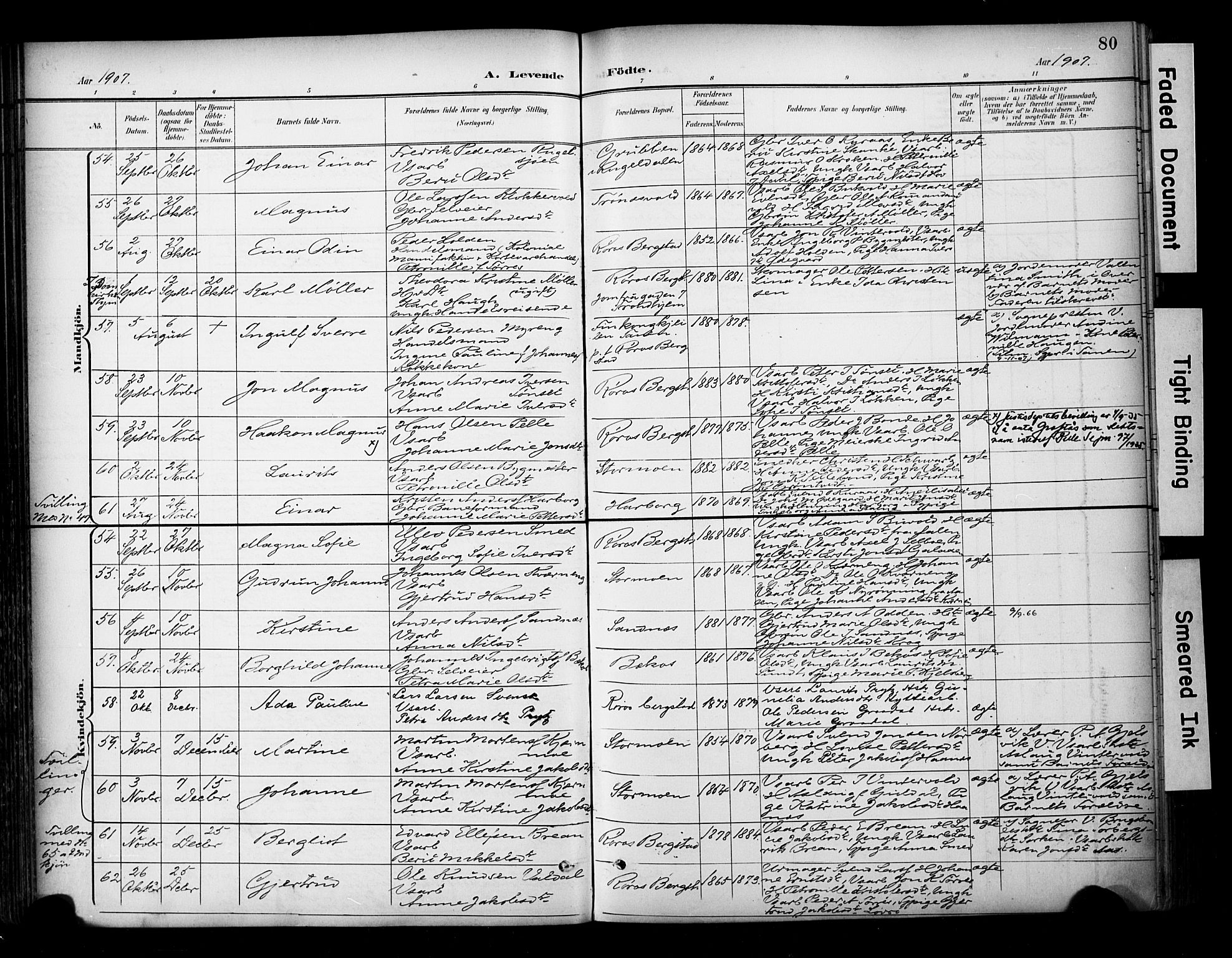 Ministerialprotokoller, klokkerbøker og fødselsregistre - Sør-Trøndelag, SAT/A-1456/681/L0936: Parish register (official) no. 681A14, 1899-1908, p. 80