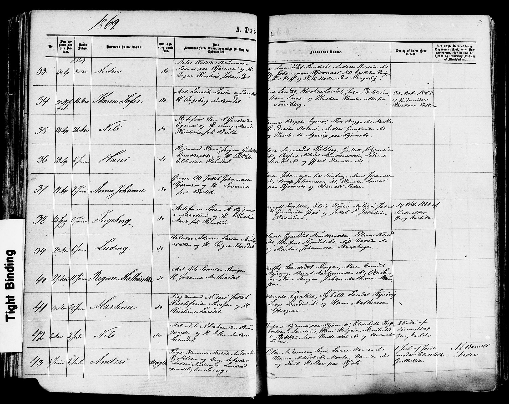 Nøtterøy kirkebøker, AV/SAKO-A-354/F/Fa/L0007: Parish register (official) no. I 7, 1865-1877, p. 55