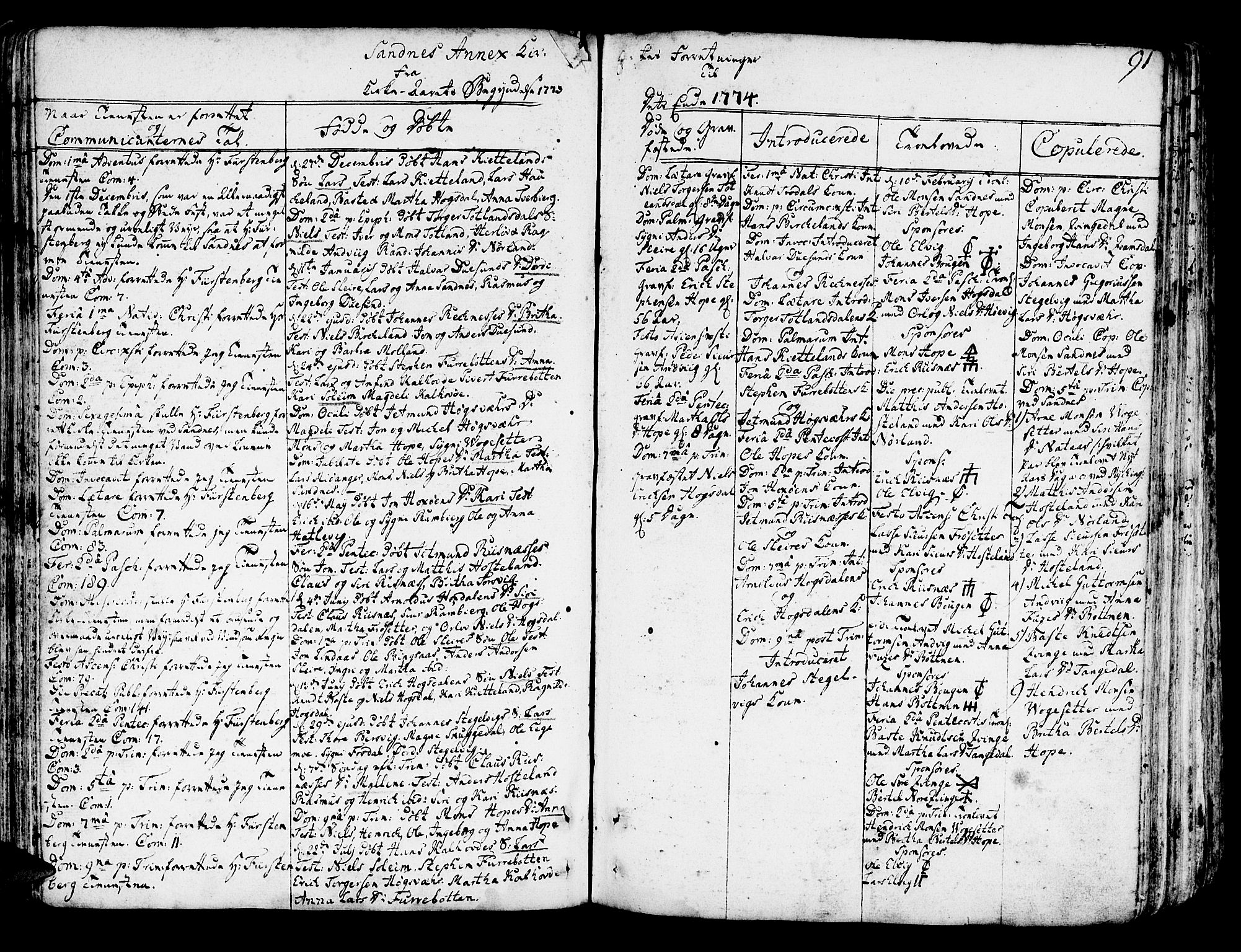 Lindås Sokneprestembete, AV/SAB-A-76701/H/Haa/Haaa/L0004: Parish register (official) no. A 4, 1764-1791, p. 91