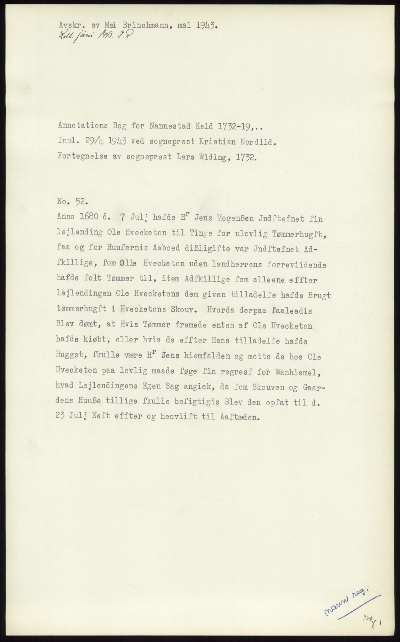 Samlinger til kildeutgivelse, Diplomavskriftsamlingen, RA/EA-4053/H/Ha, p. 1151