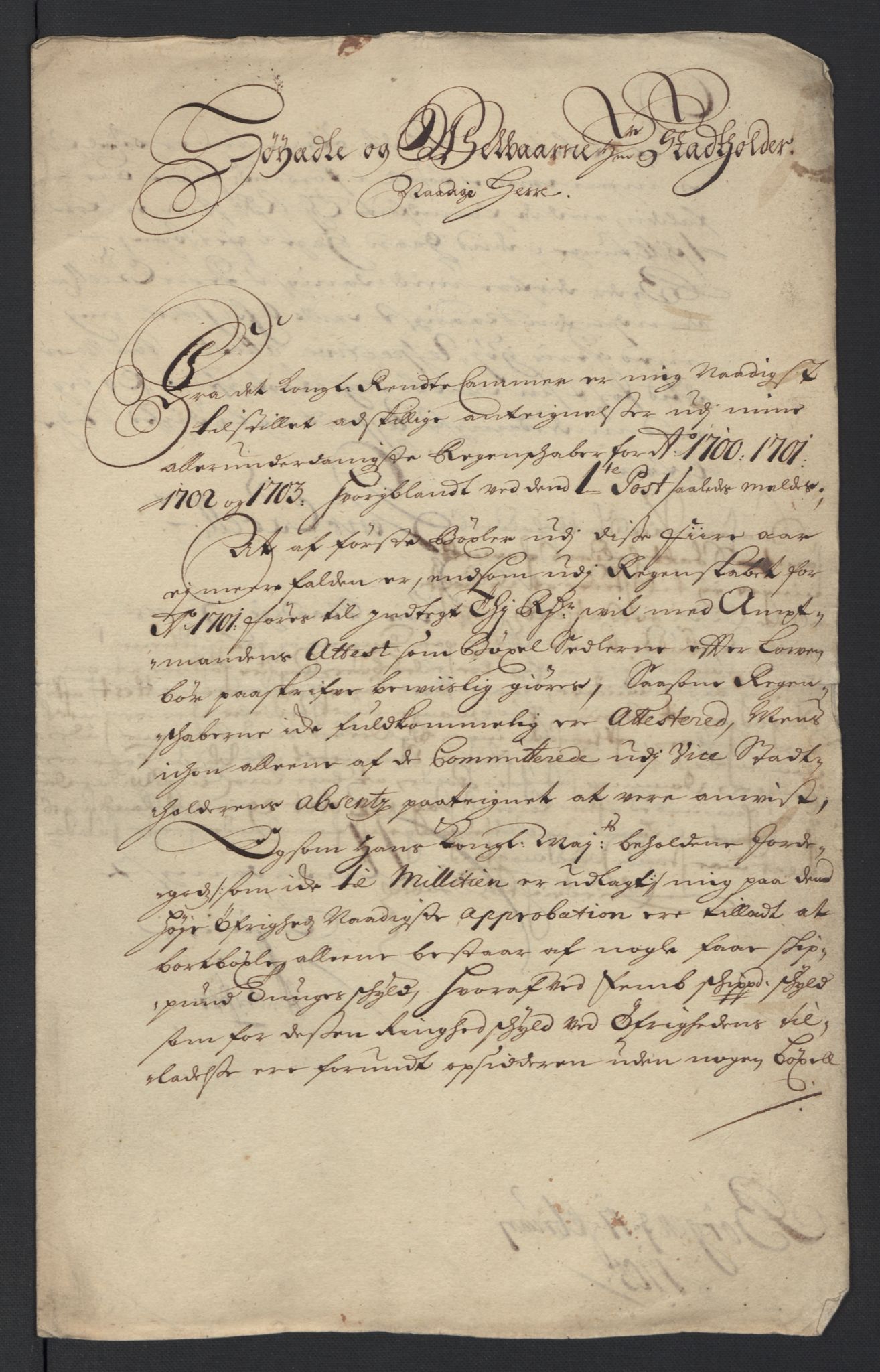 Rentekammeret inntil 1814, Reviderte regnskaper, Fogderegnskap, AV/RA-EA-4092/R11/L0587: Fogderegnskap Nedre Romerike, 1703, p. 5