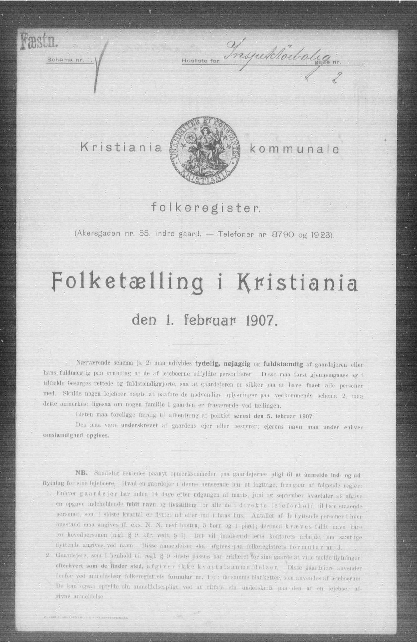 OBA, Municipal Census 1907 for Kristiania, 1907, p. 12180