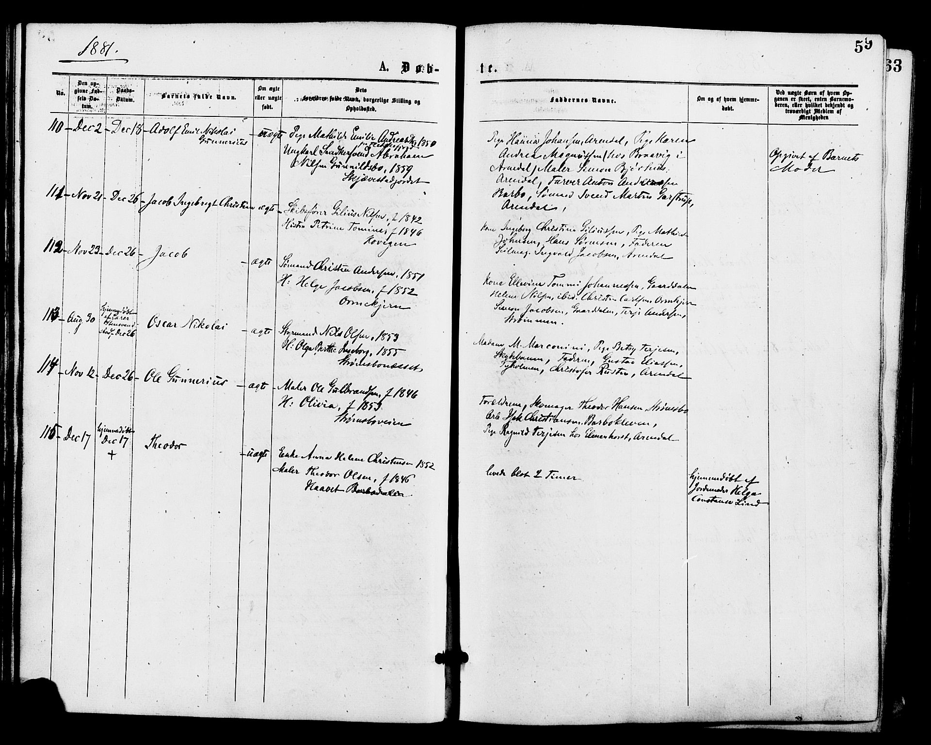 Barbu sokneprestkontor, AV/SAK-1111-0003/F/Fa/L0001: Parish register (official) no. A 1 /1, 1878-1883, p. 59