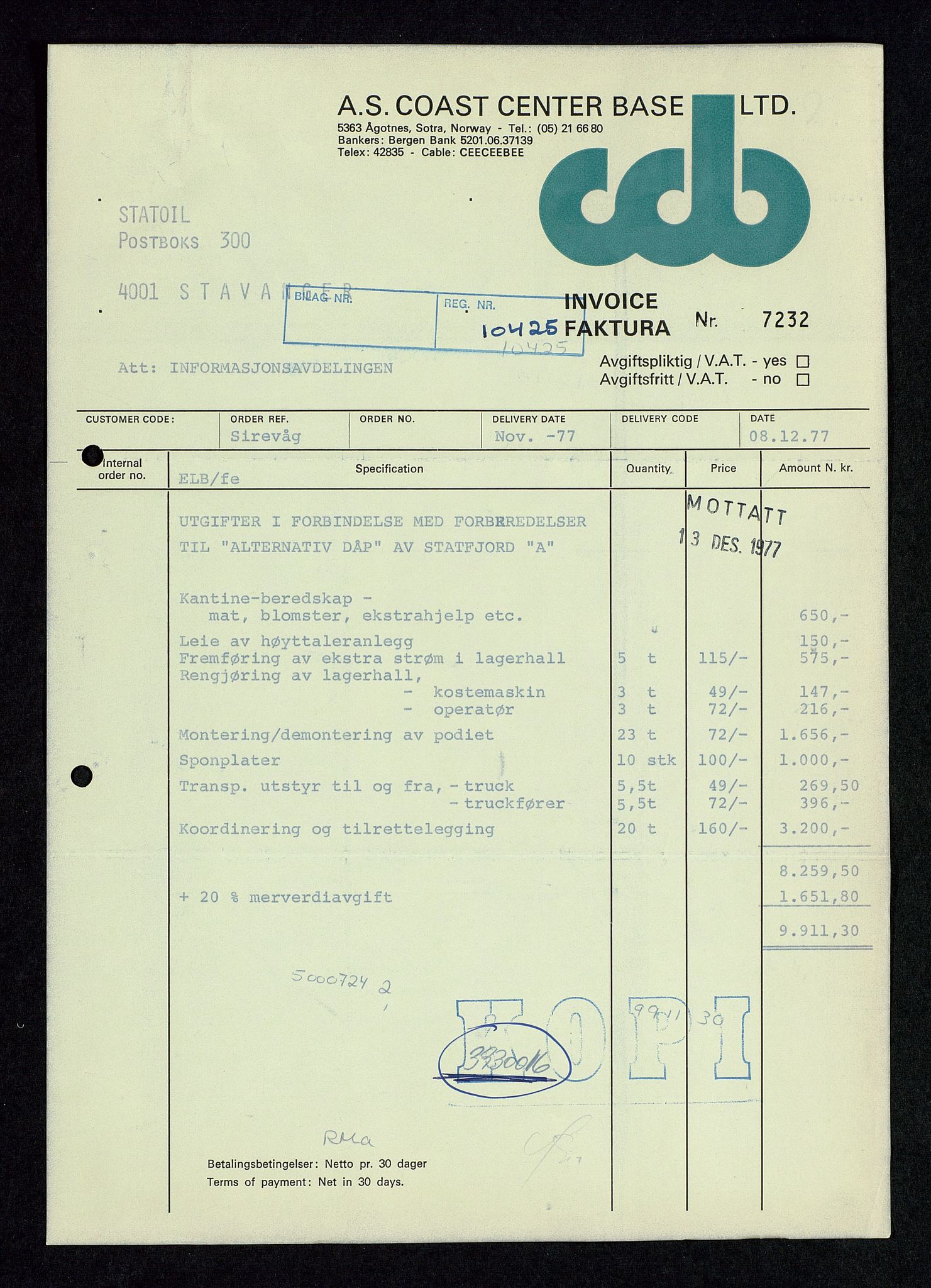 Pa 1339 - Statoil ASA, AV/SAST-A-101656/0001/D/Dm/L0340: Sak- og korrespondanse, 1977-1982, p. 40