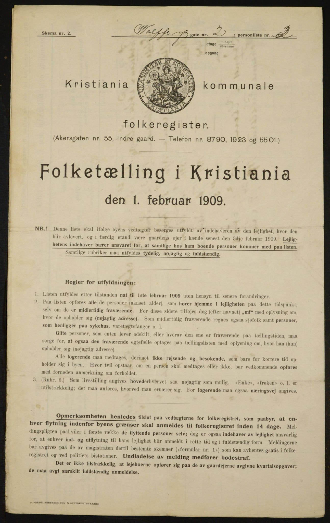 OBA, Municipal Census 1909 for Kristiania, 1909, p. 116671