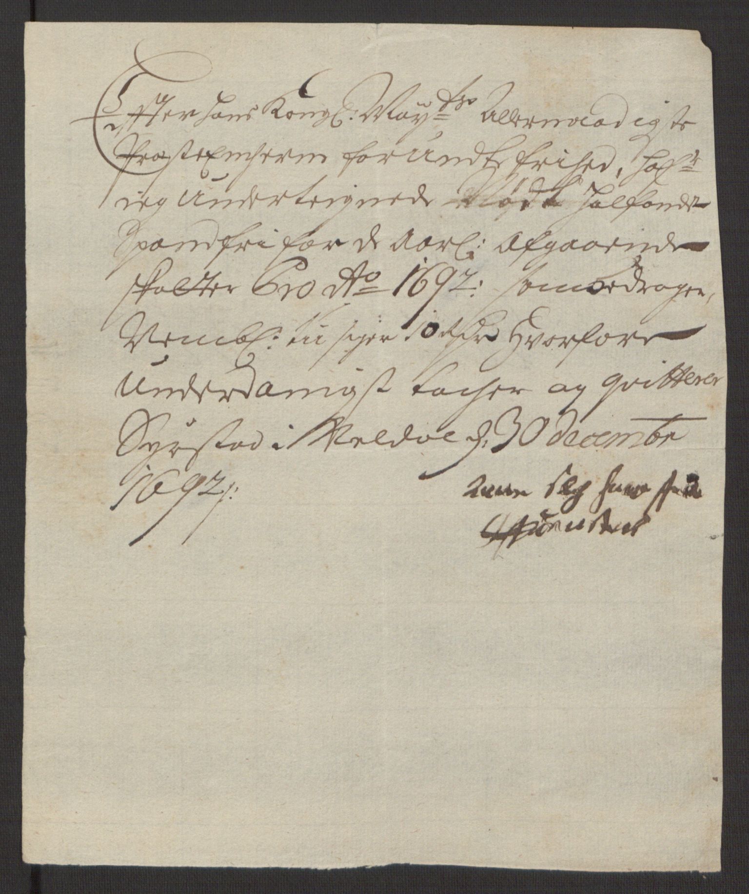 Rentekammeret inntil 1814, Reviderte regnskaper, Fogderegnskap, AV/RA-EA-4092/R58/L3937: Fogderegnskap Orkdal, 1691-1692, p. 357