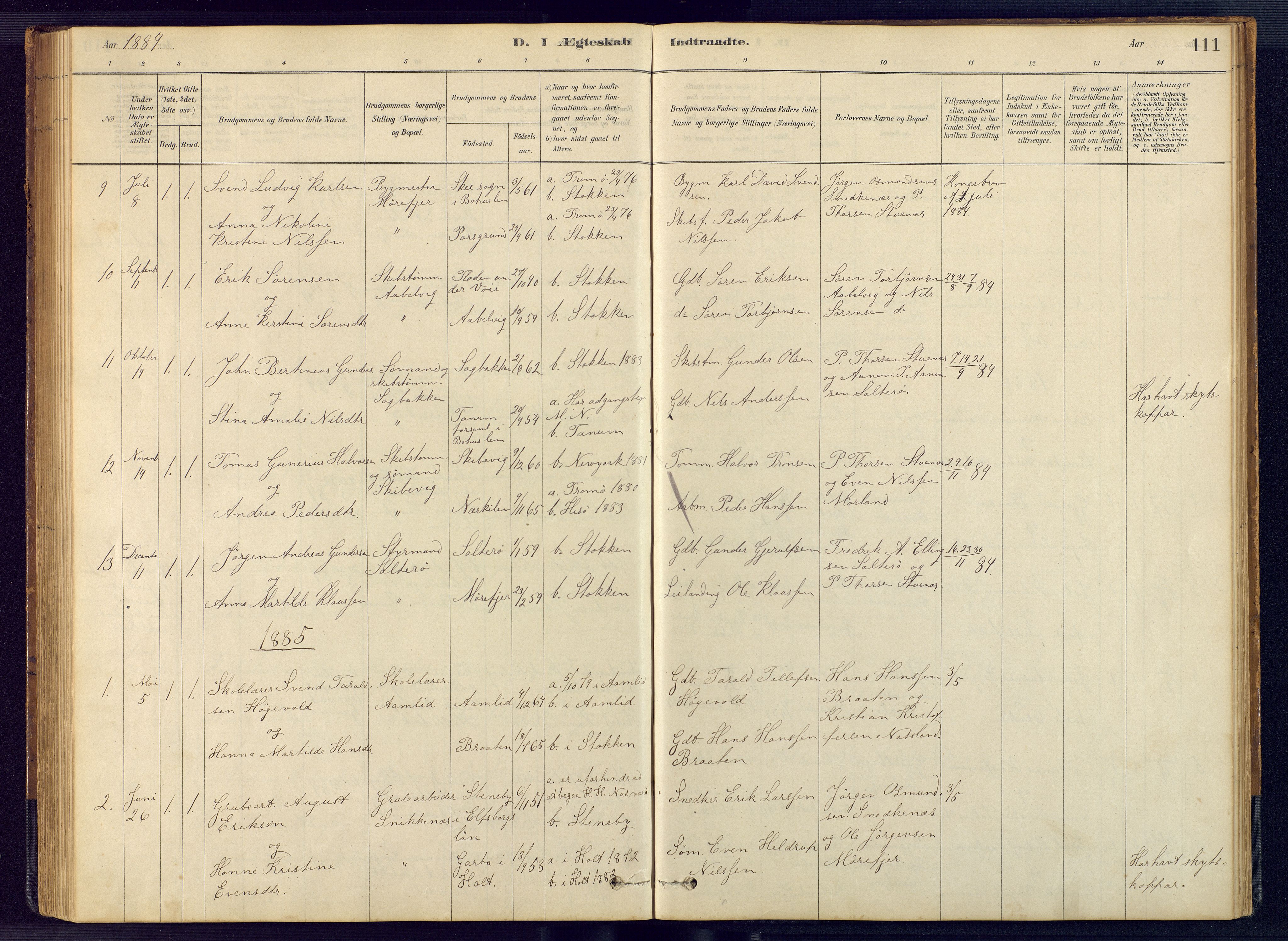 Austre Moland sokneprestkontor, SAK/1111-0001/F/Fb/Fbb/L0001: Parish register (copy) no. B 1, 1878-1904, p. 111