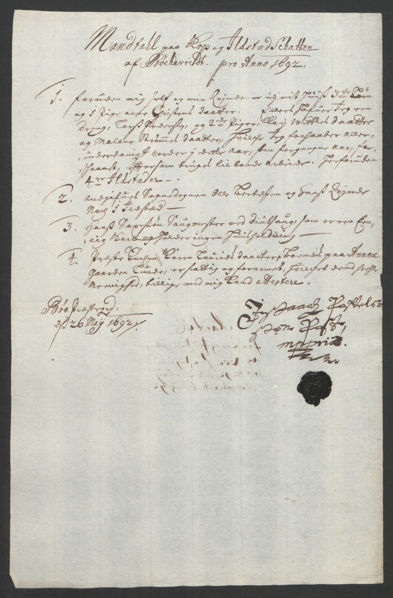 Rentekammeret inntil 1814, Reviderte regnskaper, Fogderegnskap, AV/RA-EA-4092/R35/L2090: Fogderegnskap Øvre og Nedre Telemark, 1692, p. 344