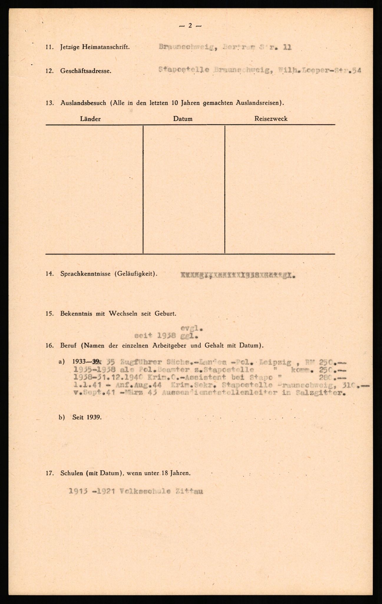 Forsvaret, Forsvarets overkommando II, AV/RA-RAFA-3915/D/Db/L0026: CI Questionaires. Tyske okkupasjonsstyrker i Norge. Tyskere., 1945-1946, p. 220