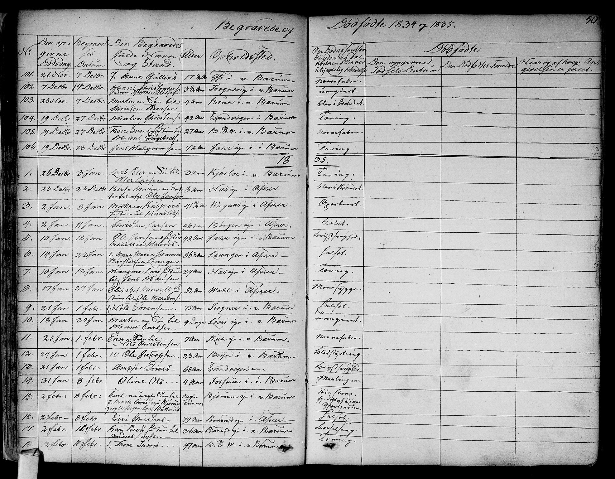 Asker prestekontor Kirkebøker, SAO/A-10256a/F/Fa/L0011: Parish register (official) no. I 11, 1825-1878, p. 50