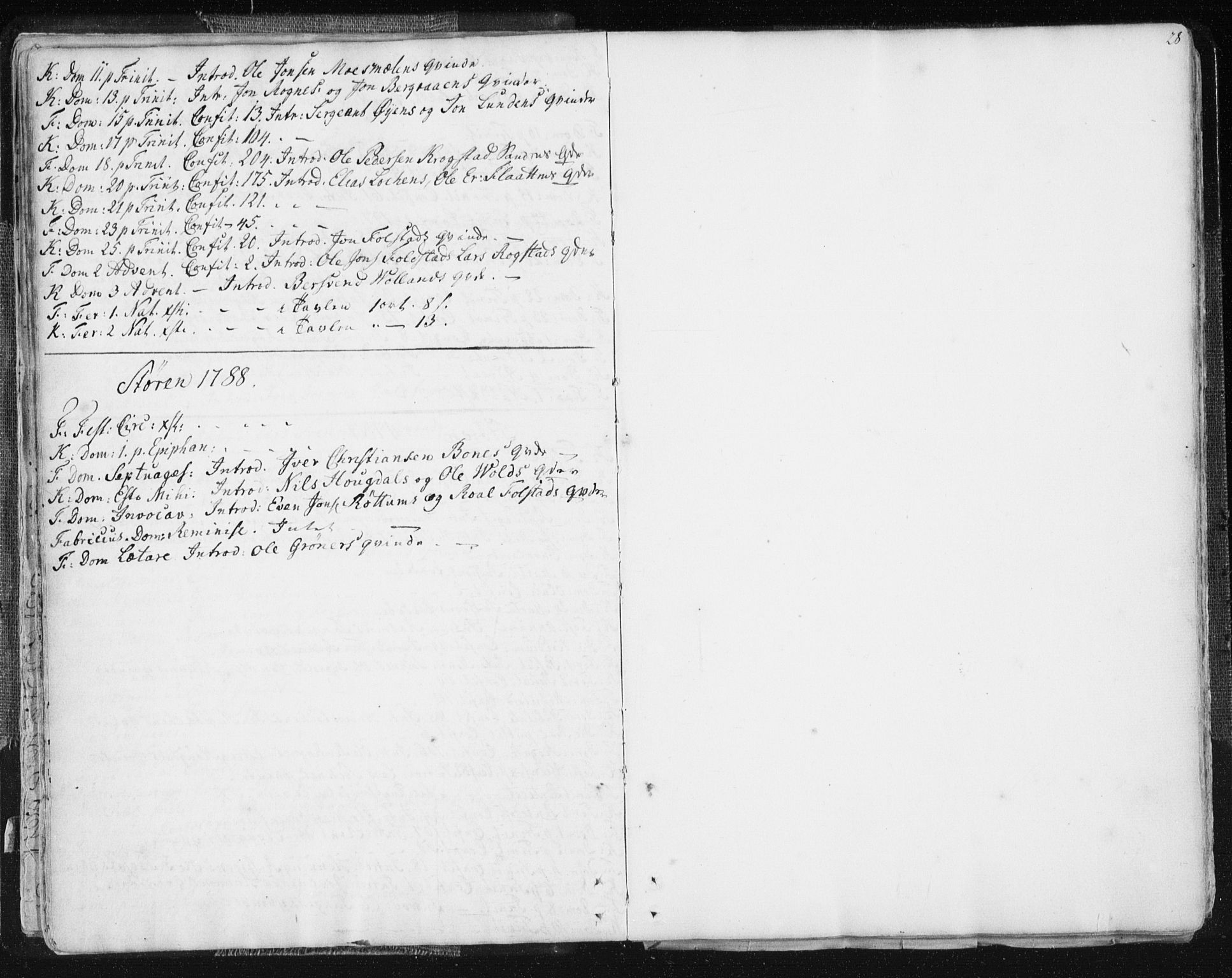 Ministerialprotokoller, klokkerbøker og fødselsregistre - Sør-Trøndelag, SAT/A-1456/687/L0991: Parish register (official) no. 687A02, 1747-1790, p. 28