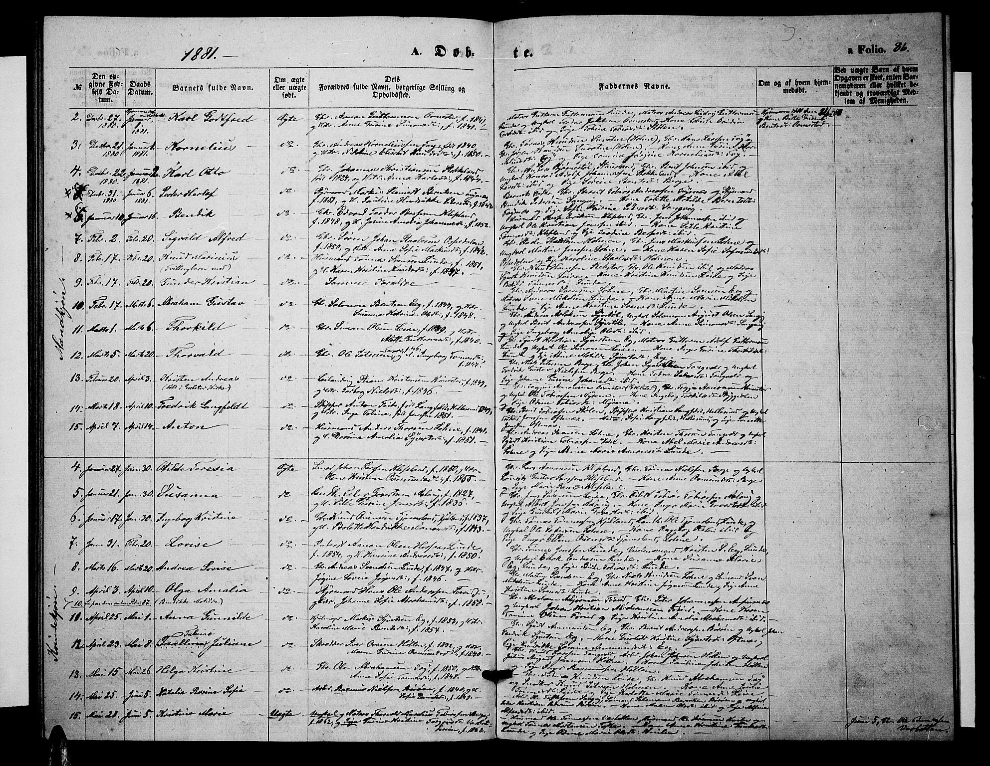 Søgne sokneprestkontor, SAK/1111-0037/F/Fb/Fbb/L0004: Parish register (copy) no. B 4, 1864-1883, p. 86